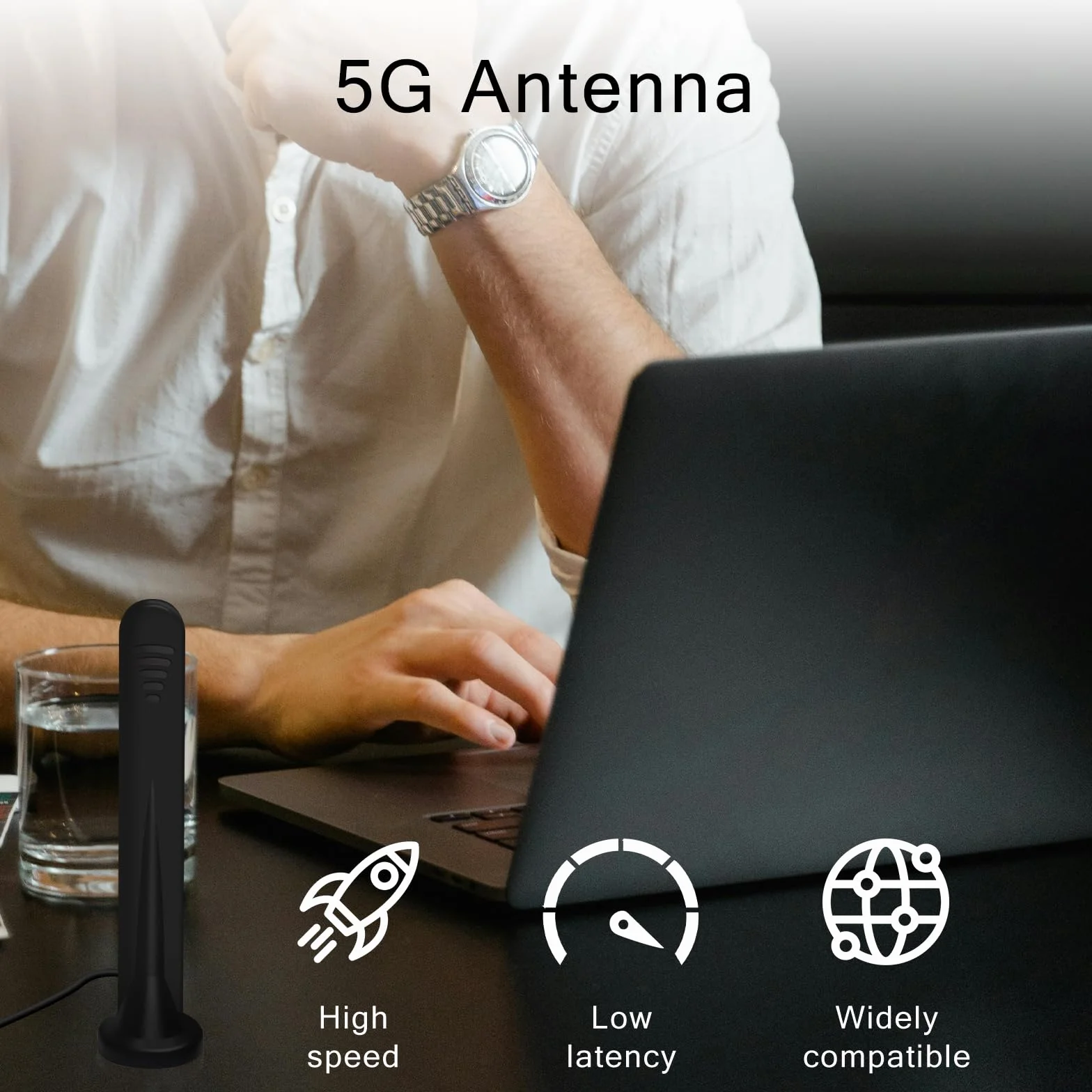 2 X 5G Antenna 4G Lte Esterna 15DBI Omnidirezionale Amplificatore Segnale Interni Esterni Impermeabile Connettore SMA con Porta TS9 Base Magnetica,600-6000 MHz,3G/4G/5G/GSM/GPRS/LTE/WiFi Universale-3M