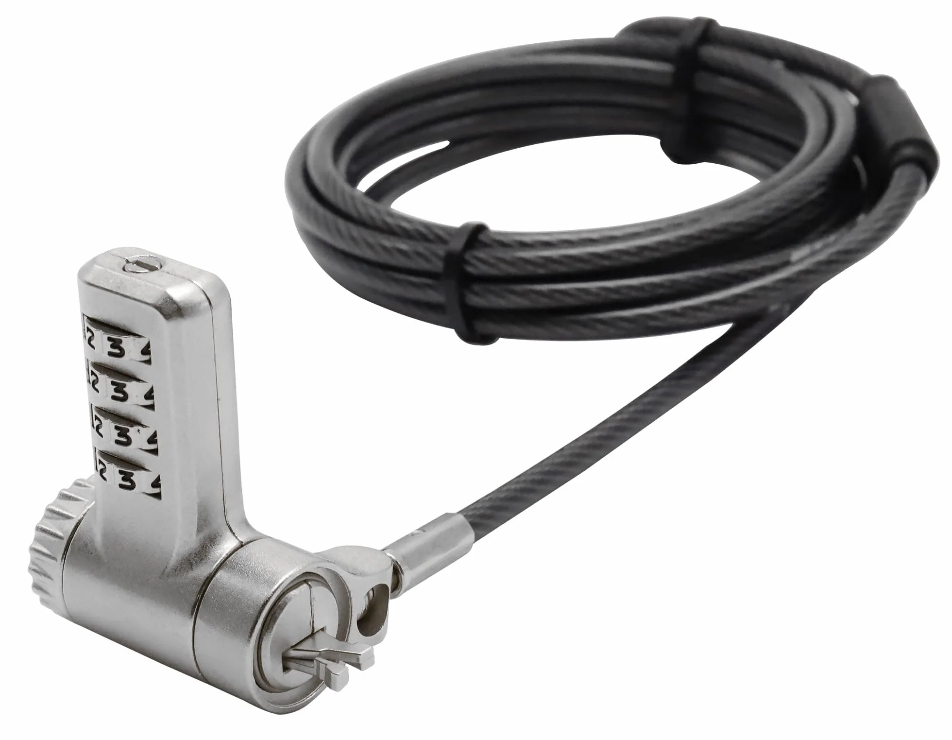 Techly 368093 Lucchetto con Sistema di Sicurezza Universale a Combinazione per Notebook Grigio