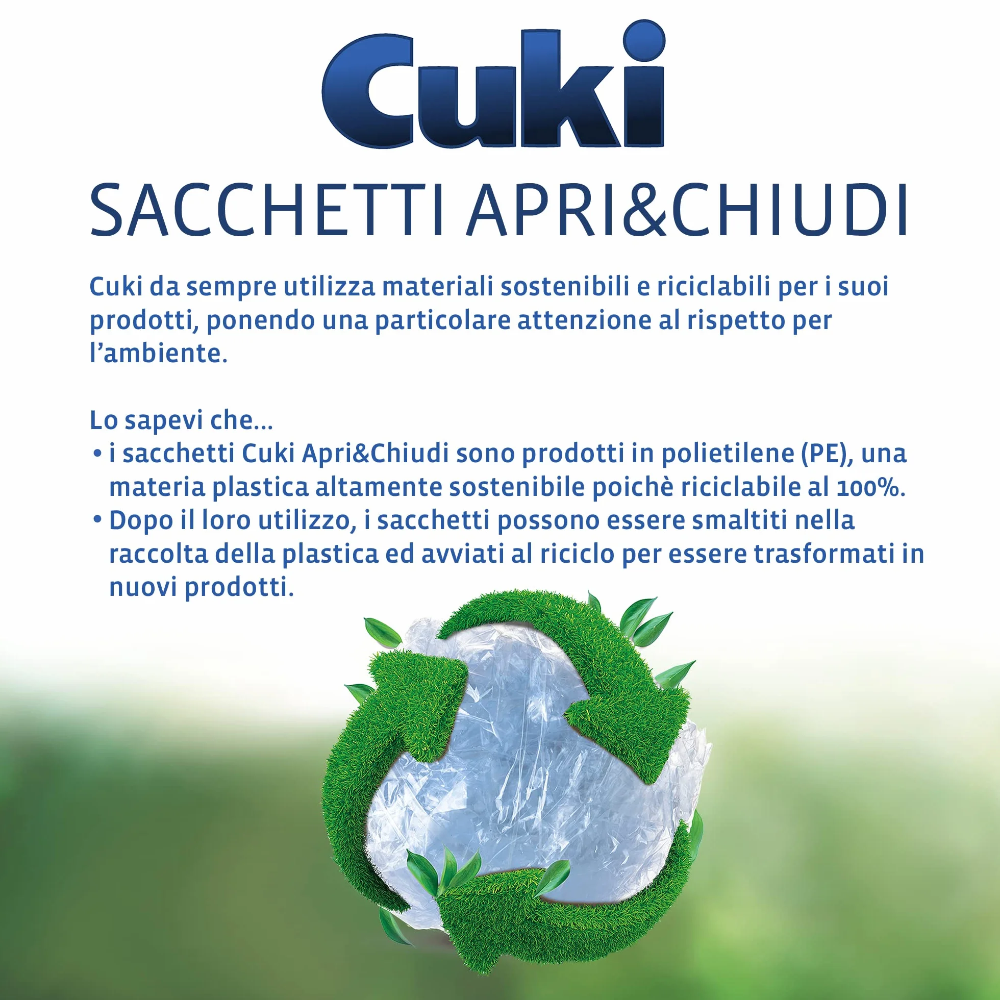 Cuki Sacchetti Apri e Chiudi Ermetici Grandi 3L 10 Pezzi
