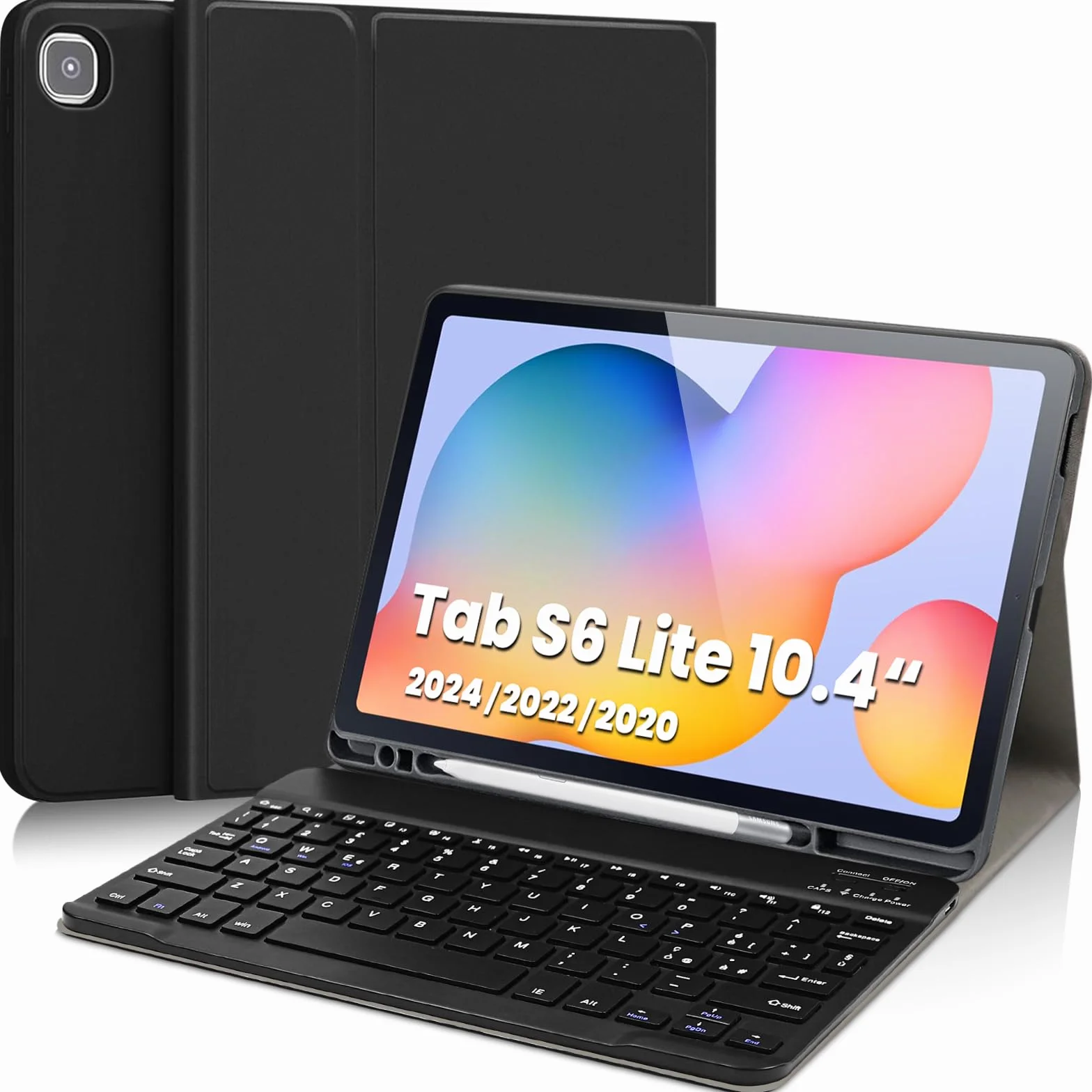 Custodia con Tastiera per Samsung Galaxy Tab S6 Lite 10.4" 2024/2022/2020,Slim Cover con Rimovibile Magnetica Bluetooth Tastiera [Layout Italiano] per Samsung S6 Lite SM-P613/P619/P620/P625
