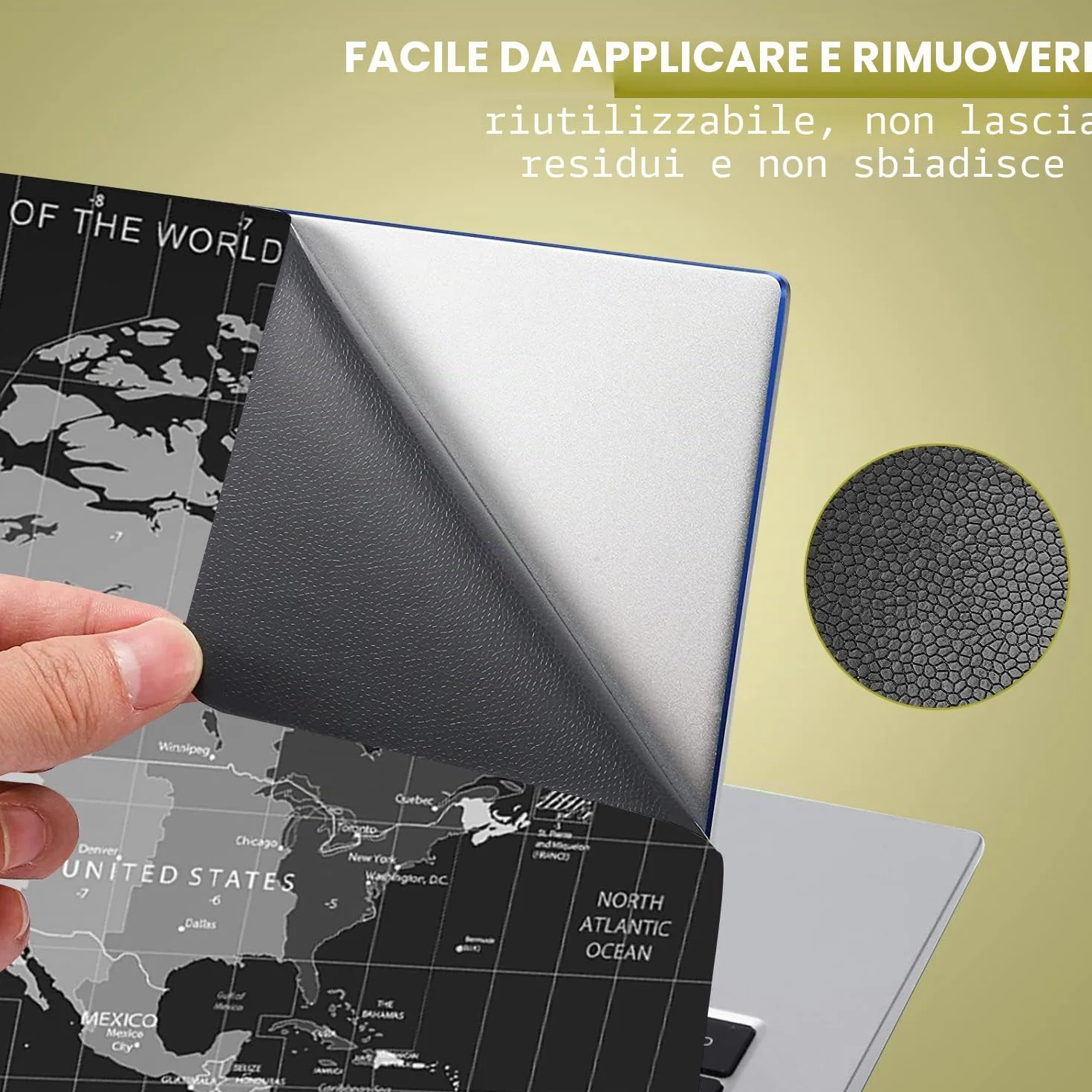 icolor Adesivo per laptop in vinile, pellicola protettiva autoadesiva per notebook da 13" 13,3" 14" 15" 15,4" 15,6 pollici, pellicole protettive per laptop, adesivi decorativi autoadesivi, protezione
