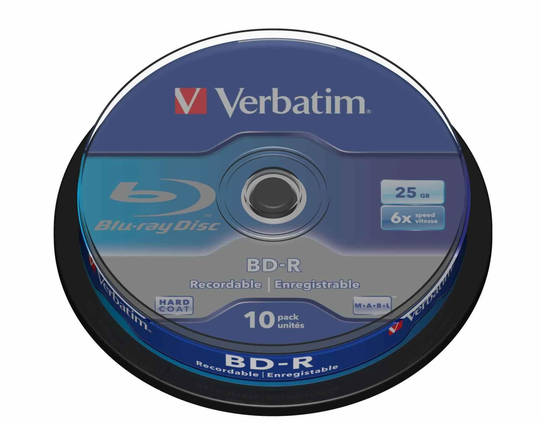 Verbatim 43742 Blu-Ray Registrabile (Bd-R) - Confezione da 10, Argento, 25GB