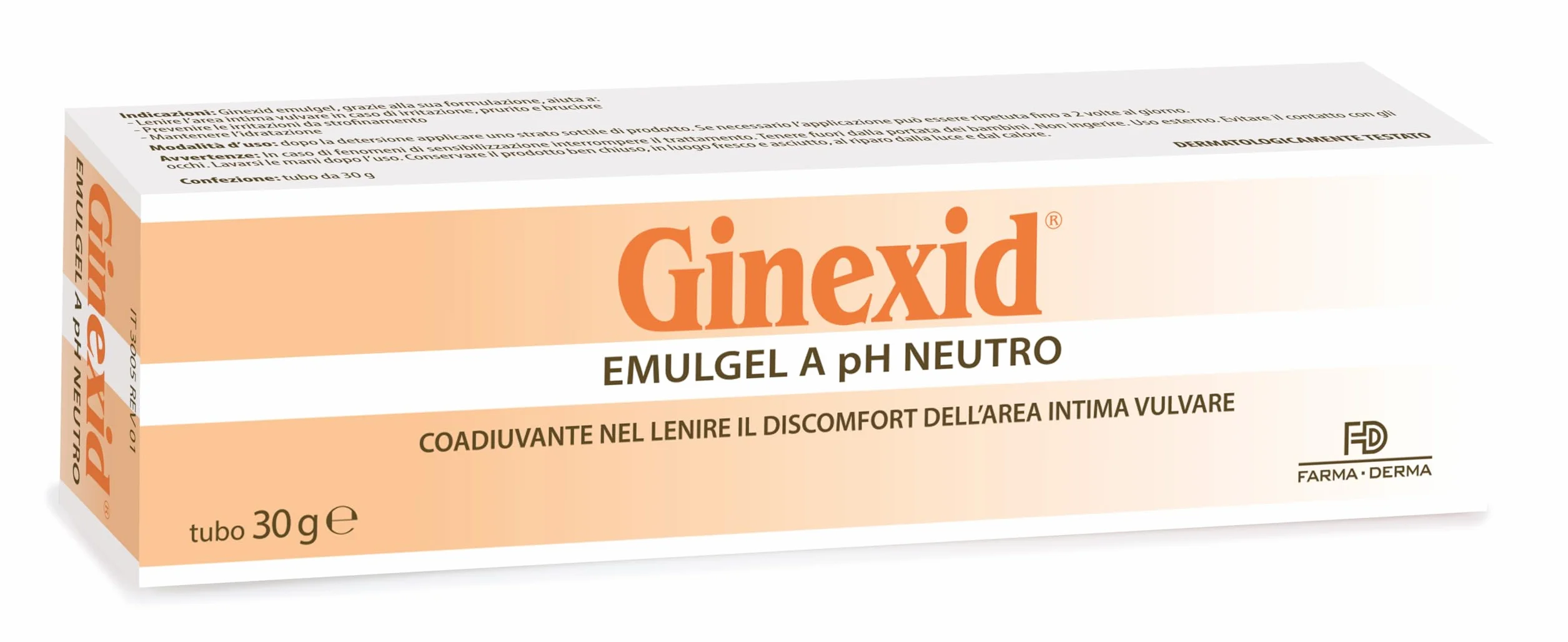 FARMA-DERMA Ginexid Emulgel Vaginale pH Neutro Lenitivo Idratante Acido Ialuronico Comfort Intimo