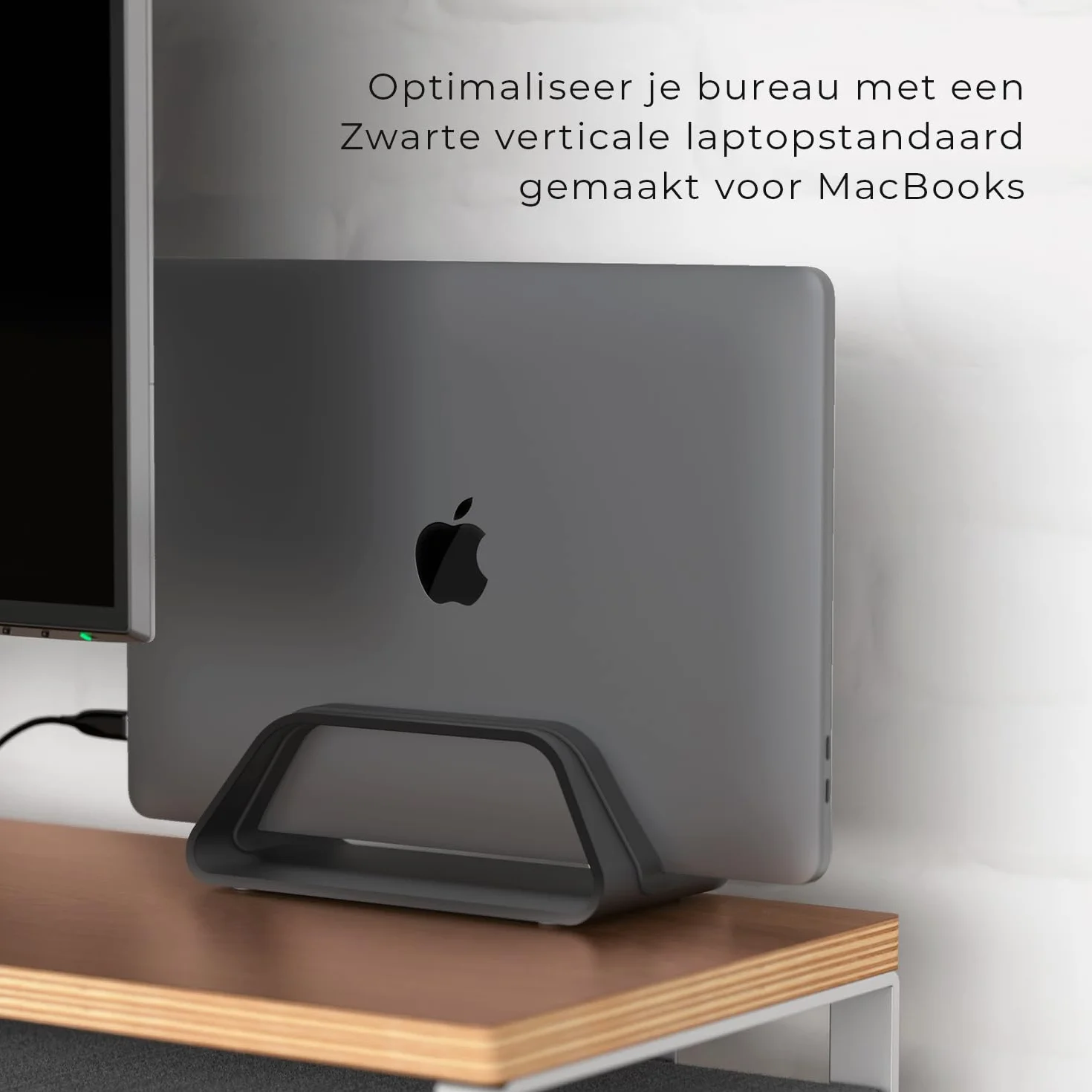 HumanCentric Supporto verticale per MacBook, compatibile con MacBook Pro, supporto per MacBook Air, supporto per computer portatile per Apple Laptop Desk Stand supporto verticale in alluminio, nero
