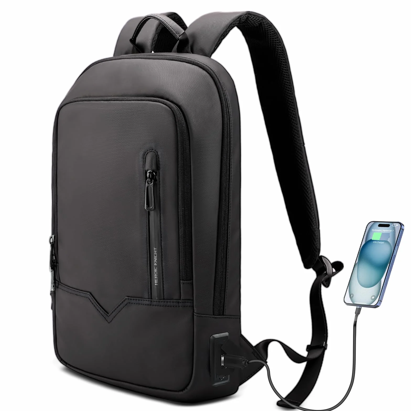 Zaino per Laptop 15.6 Pollici Porta iPad Notebook Computer Uomo Donna con Porta USB Impermeabile Ultraleggero Lavoro Uffico Università Scuola Viaggio Business (11L Nero)