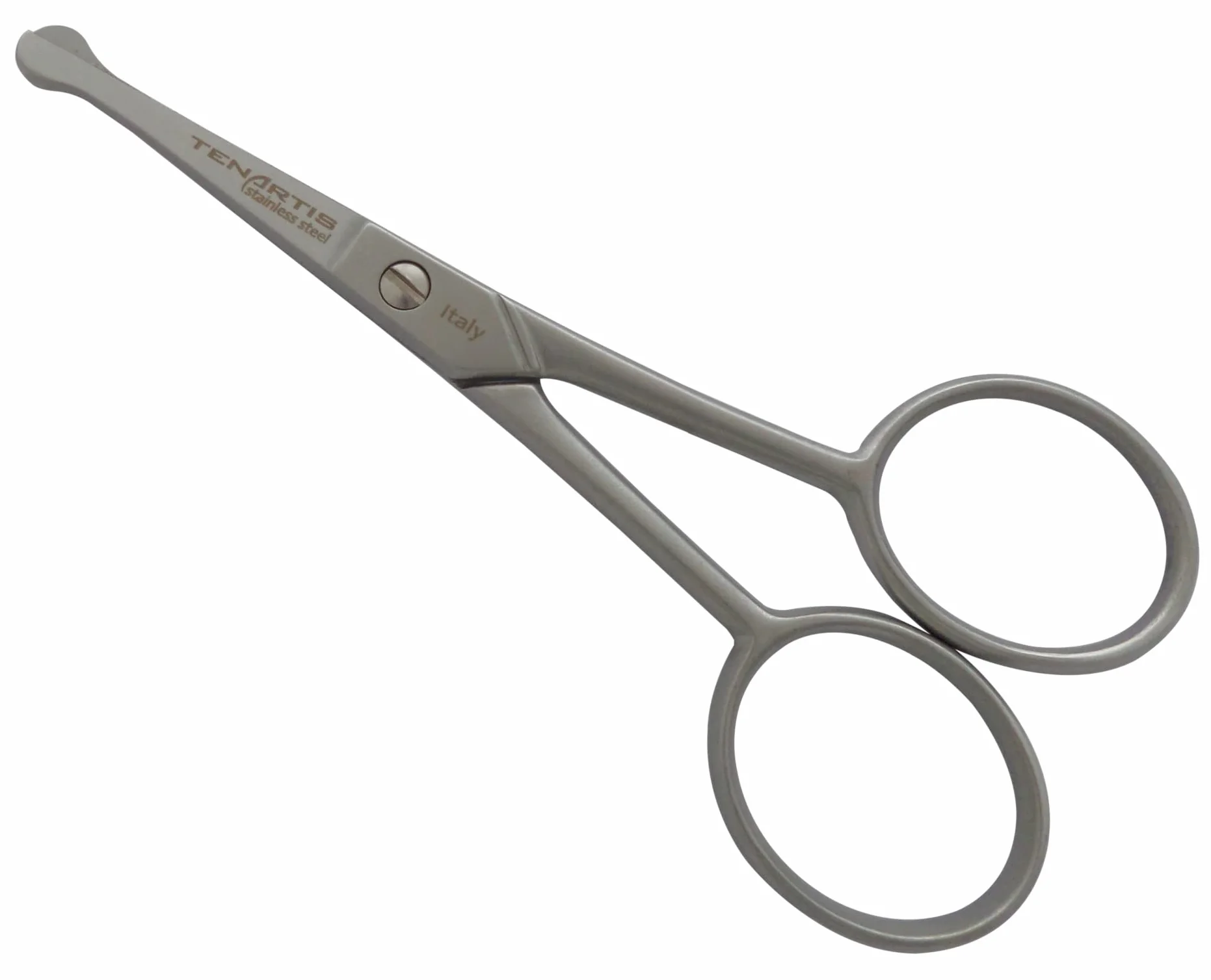 Tenartis Forbici Barba Baffi Peli Naso Orecchie Acciaio inossidabile Lame Rette Custodia PVC Made in Italy