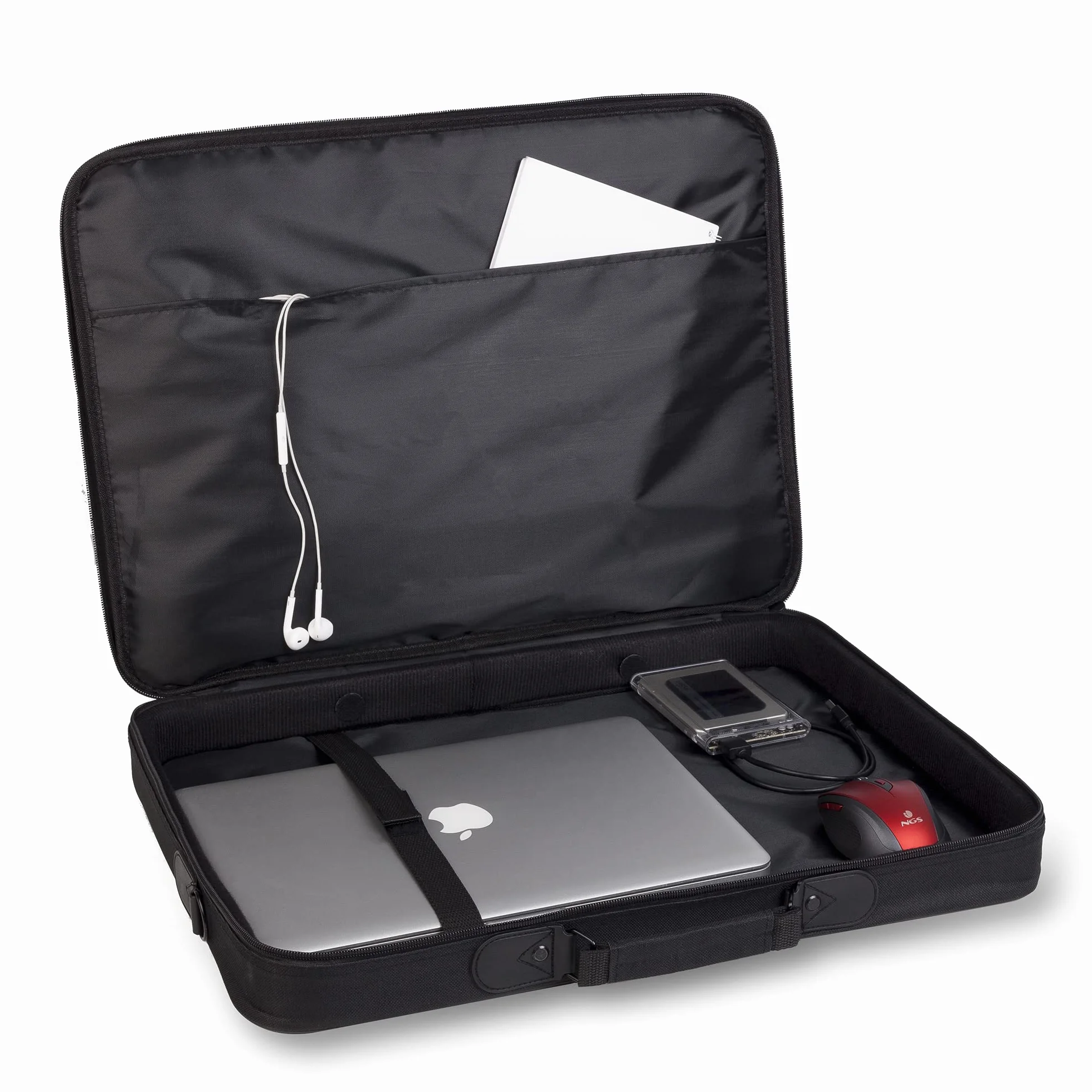 NGS MONRAY Passenger Plus - Custodia per Laptop in Nylon per Notebook Fino a 18", Colore Nero