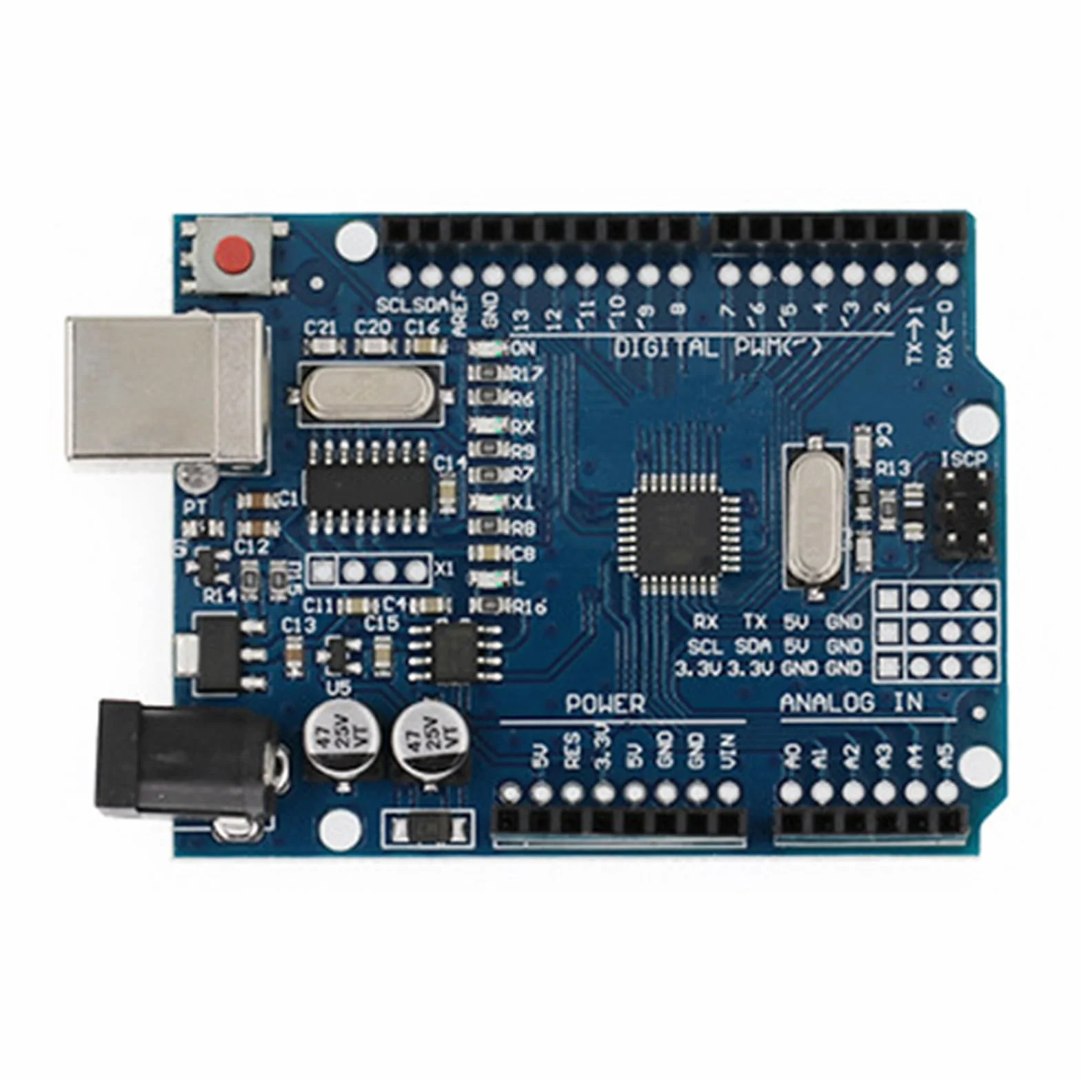 GERUI 2 x schede microcontrollore con cavo USB, A16U2 Compatibile con progetti IDE Arduino Conforme RoHS - incl. cavo USB