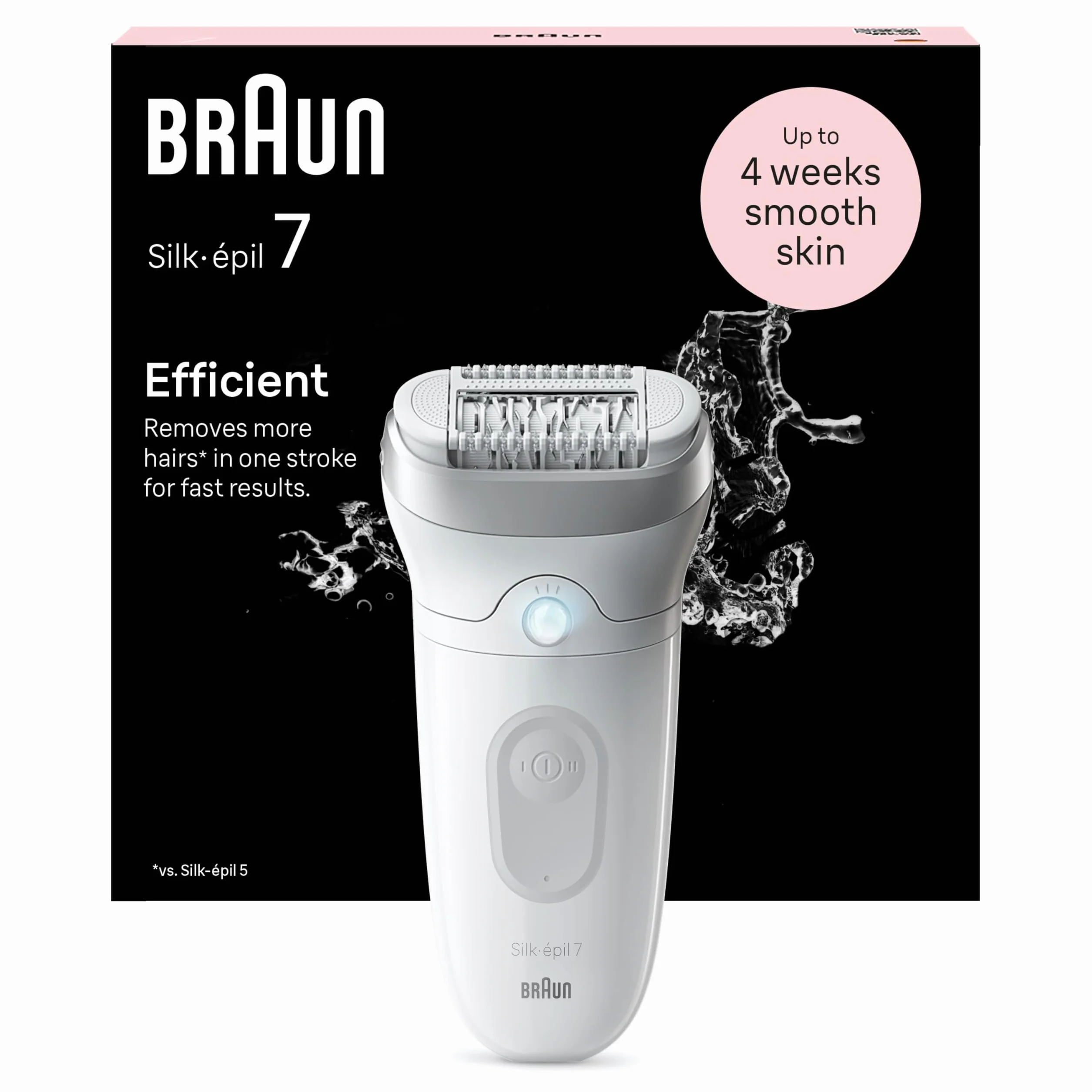 Braun Silk-Épil 7 Epilatore Elettrico Donna Wet & Dry, 7-011, Bianco/Argento