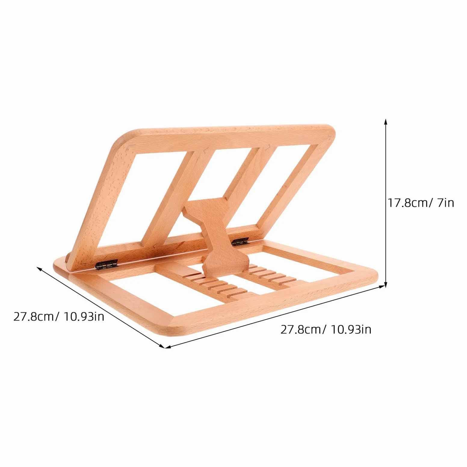 Supporto per Laptop Regolabile in Legno di Faggio Ventilato con 6 Livelli di Altezza, Supporto Portatile Ergonomico per Scrivania, per Migliorare la Postura e Raffreddare Computer
