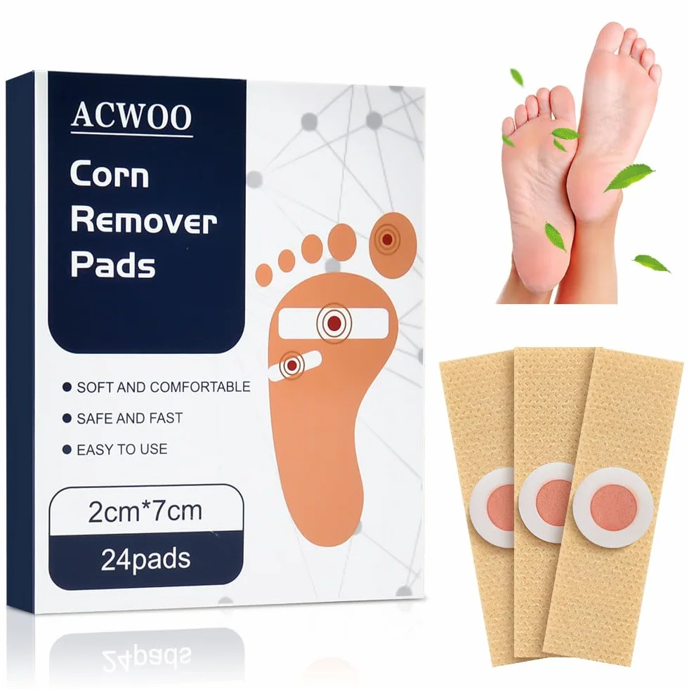 24Pcs Tamponi Rimozione Calli Piedi, Wart Remover Cerotti per la Rimozione del Mais e Verruche