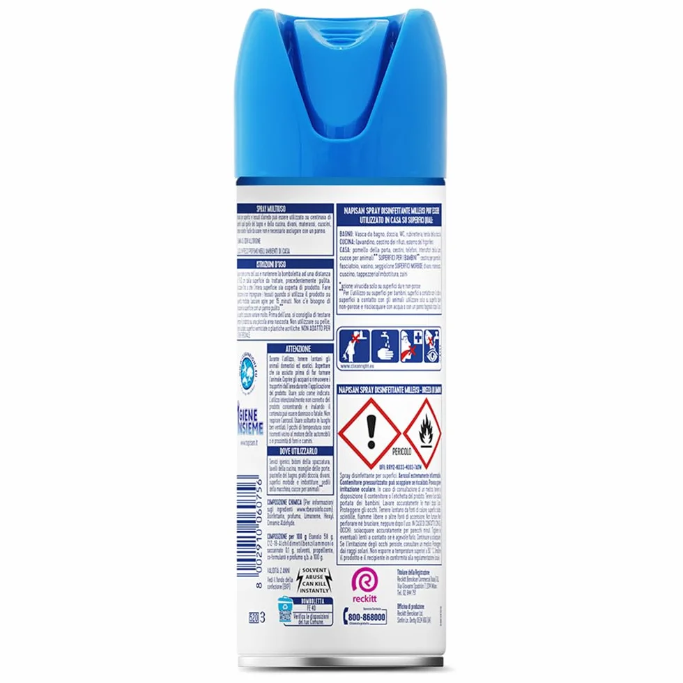 Napisan Spray Disinfettante Milleusi 400ml per Tessuti e Superfici
