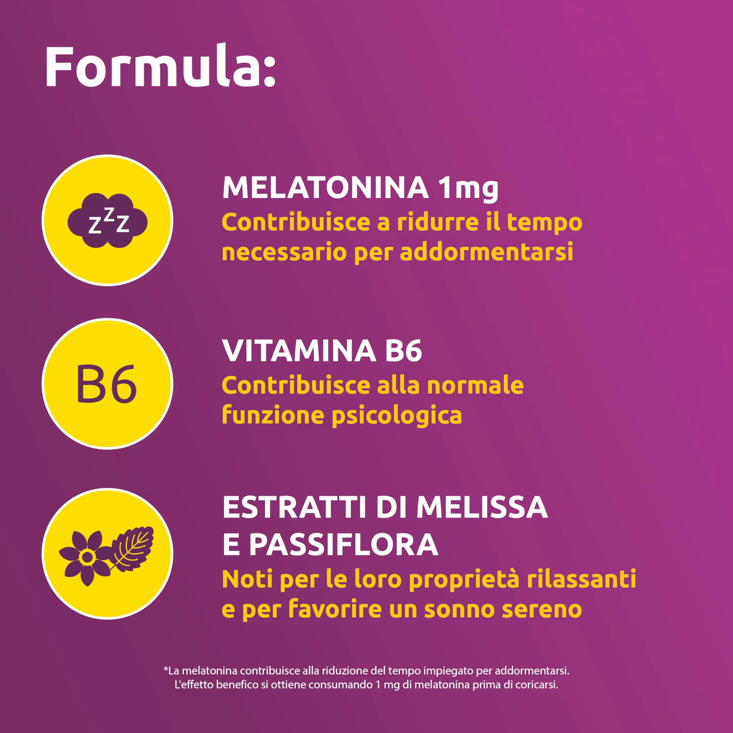 Supradyn Ricarica Notturna Melatonina 1mg Adulti 60 Caramelle Gommose Mirtillo con Vitamina B6 Passiflora e Melissa