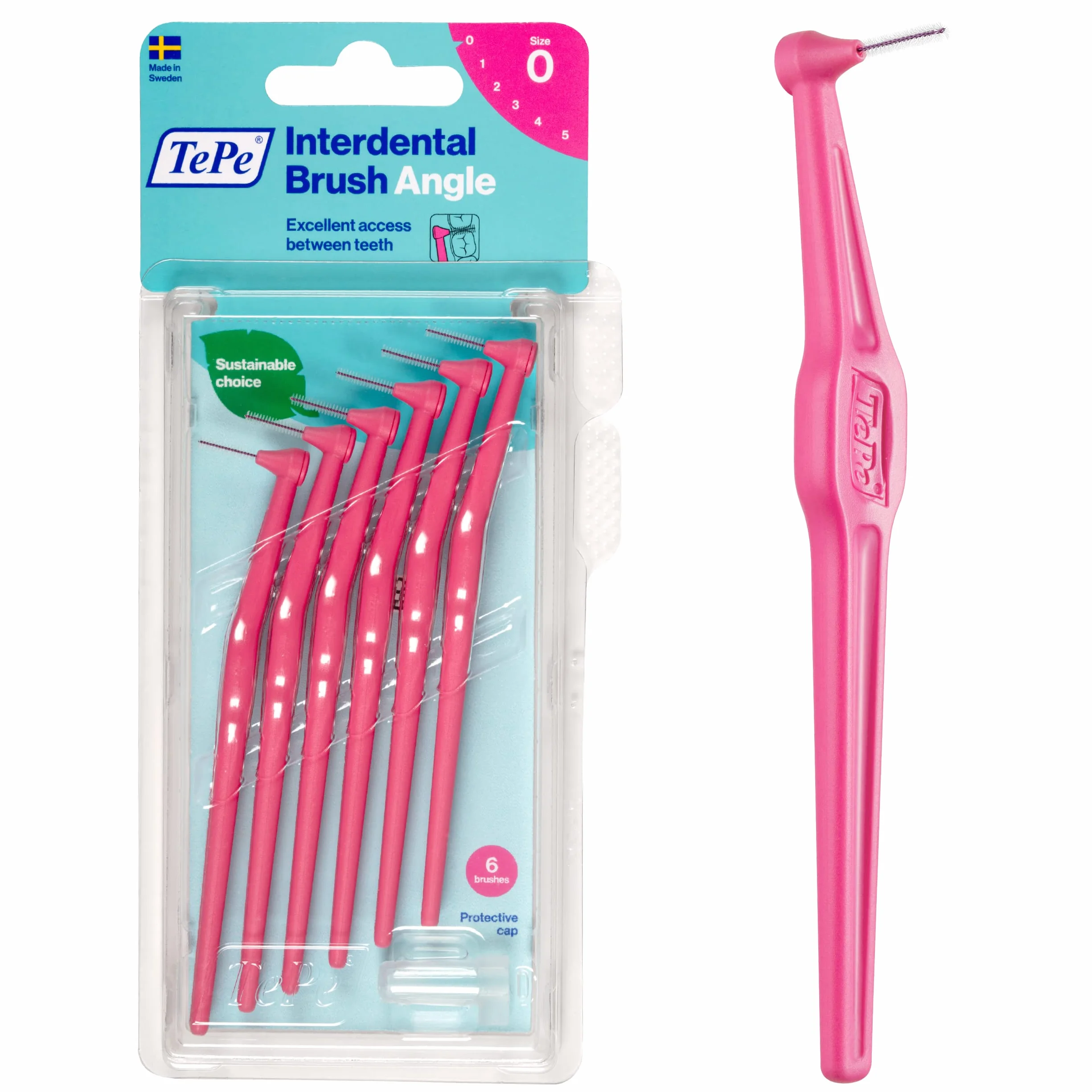 TePe Angle Scovolino Rosa 0.4mm ISO 0 6pz Pulizia Interdentale