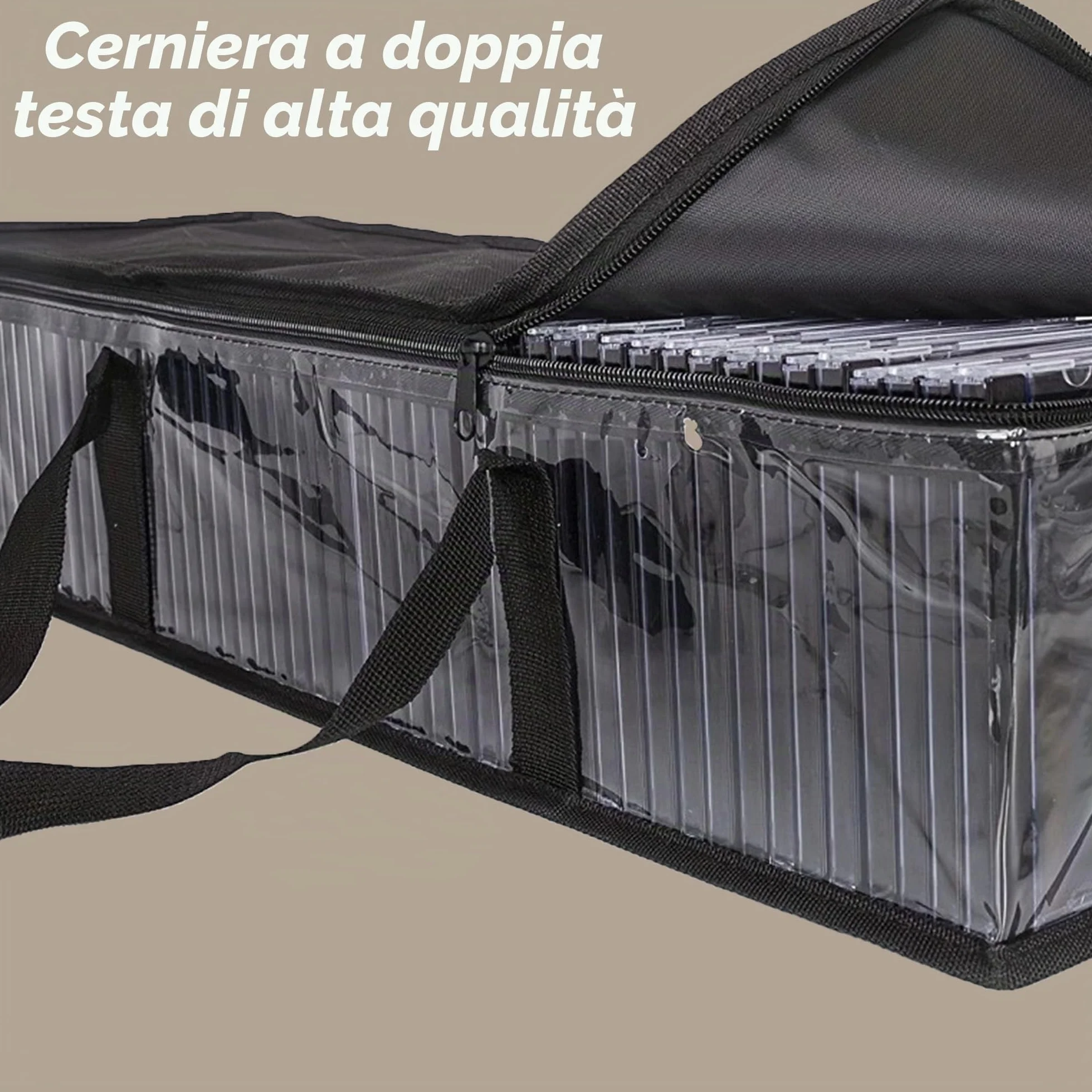 2 Pezzi Borse Porta Portatile per DVD, Custodia per Dvd Resistente Acqua Trasparente di Grande Capacità Custodia, Borse di Archiviazione per Trasporto per CD, Album, Libri (60x22x15.2cm)