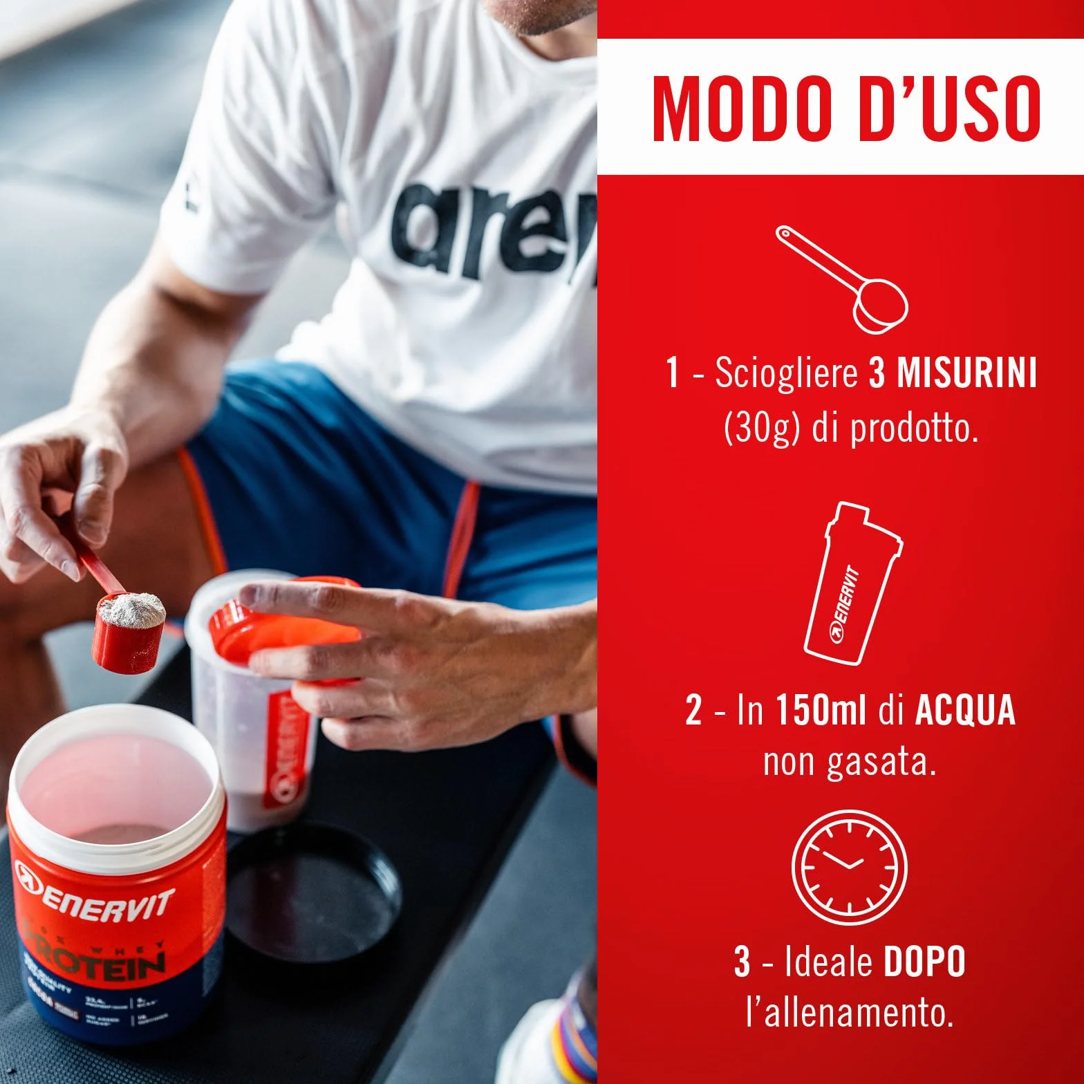 Enervit 100% Whey Protein Gusto Vaniglia 420g Senza Zuccheri Aggiunti Senza Glutine