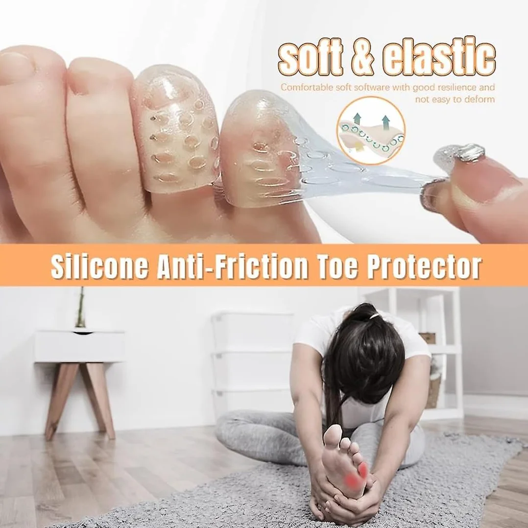 Protezione Dita Piedi Silicone 10 Pezzi, Proteggi Dita Piedi Gel, Copri Piedi Traspiranti