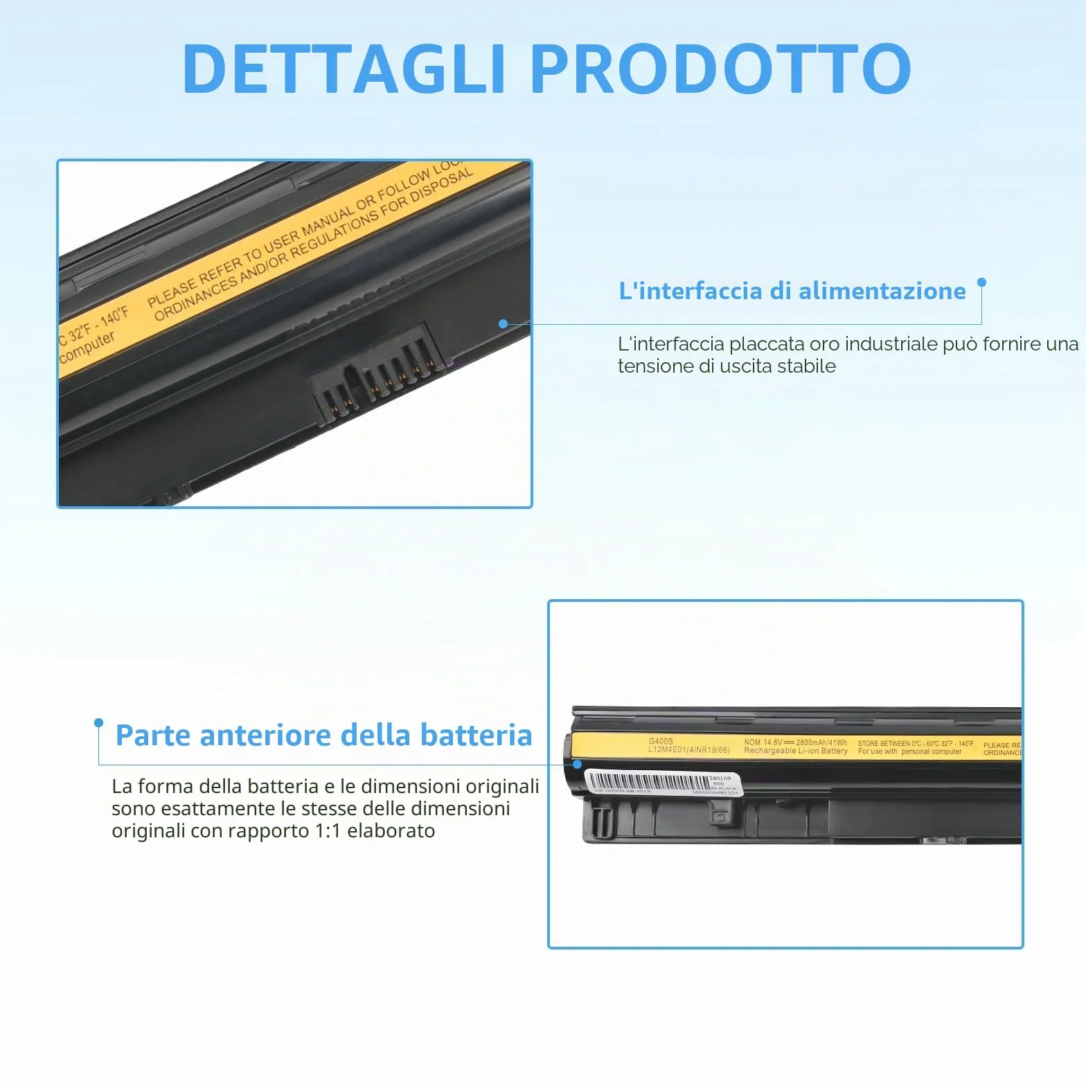 2800mAh L12S4E01 L12M4E01 Batteria per Lenovo G50 G50-45 Z50 Z70 Z50-70 Z70-80 G50-30 G50-70 G50-80 G505S G500S Z50-75 G400S L12M4A02 L12L4A02 L12S4A02 L12L4E01