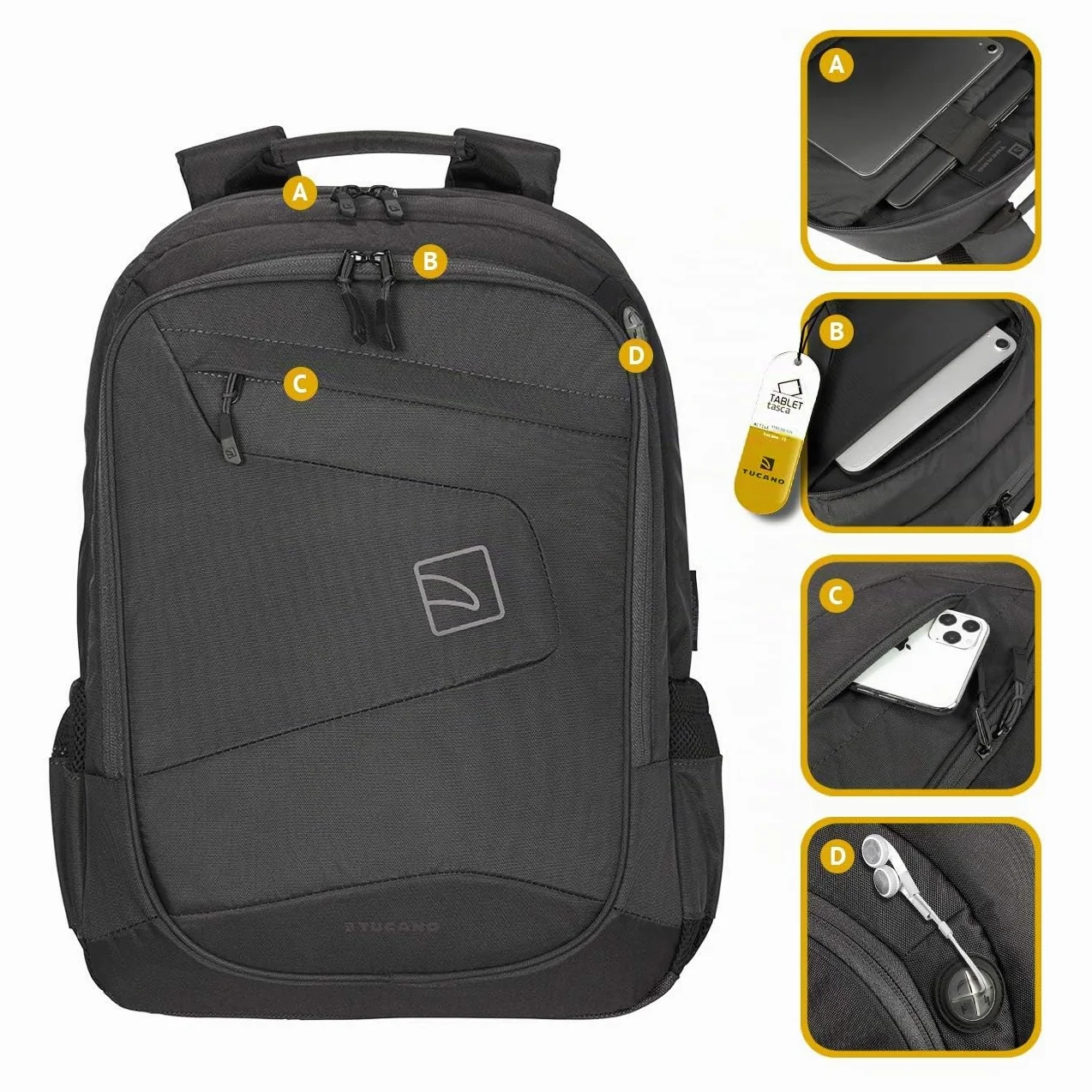 Tucano Lato Zaino per MacBook PRO e Notebook Fino a 17" [PC]