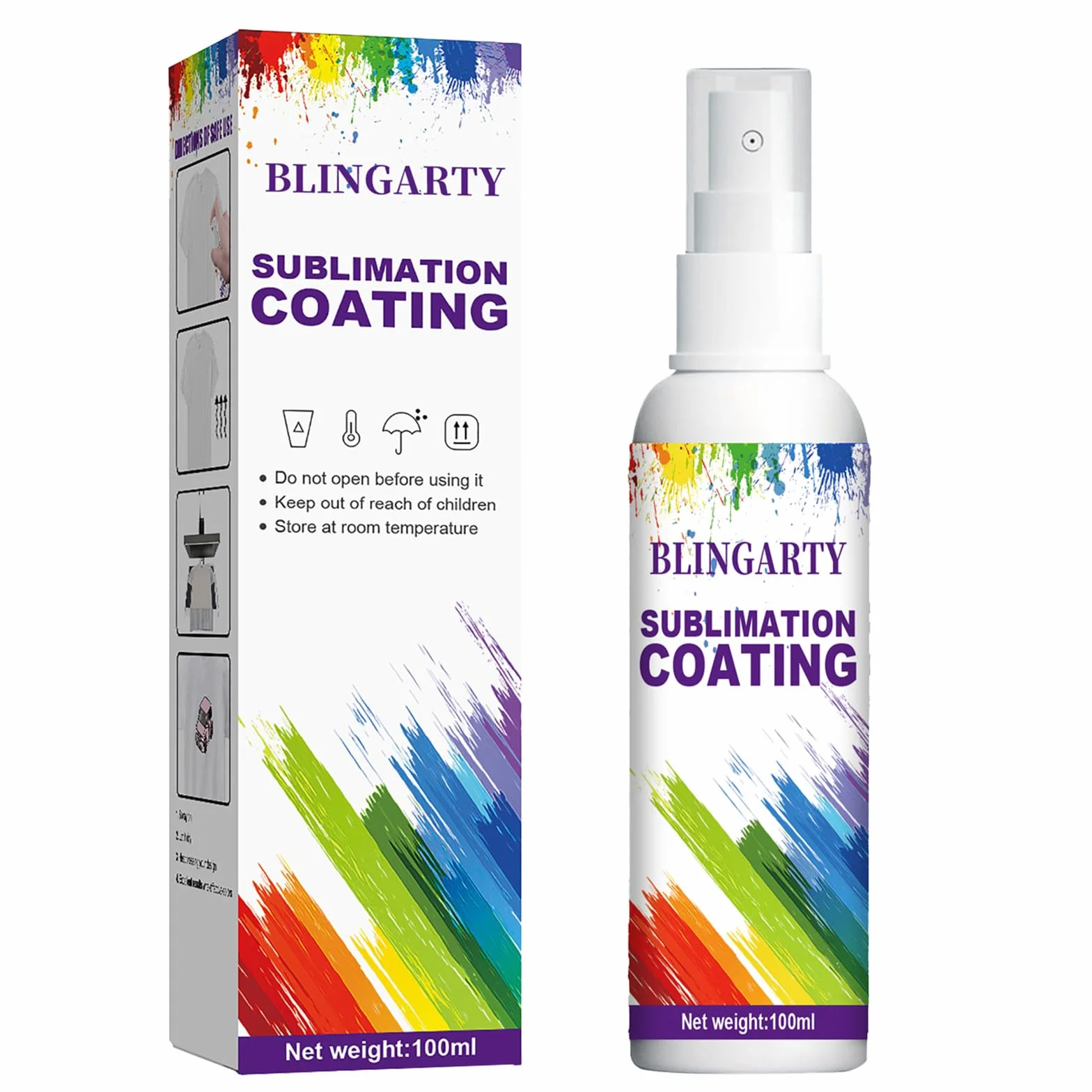 Sublimazione Spray per cotone, Coating Spray Quick Dry & Super Adesione, High Gloss Sublimazione Coating Forniture per Poliestere, T-shirt, Cartone, Legno, Tela, Handbag 100ML