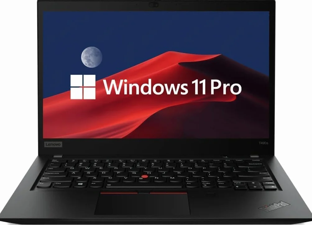 Lenovo ThinkPad T490s 14" HD Business Laptop, Intel Core i5-8365U, 16GB RAM, 256GB SSD, Windows 11 Pro (Ricondizionato)