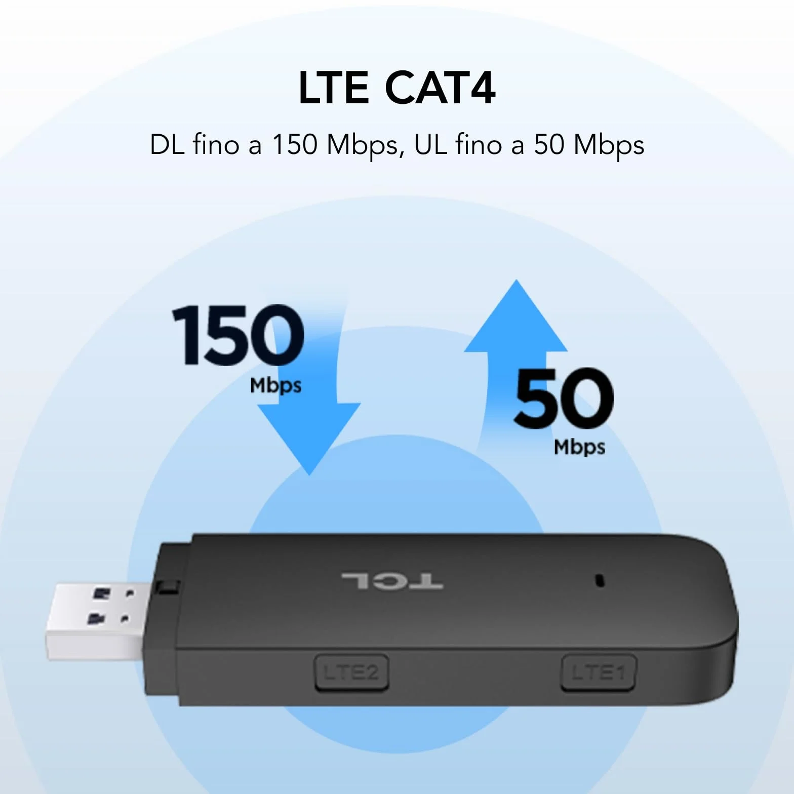 TCL LINKKEY IK41 Dongle USB 4G LTE 150 Mbps Plug-and-Play Nero