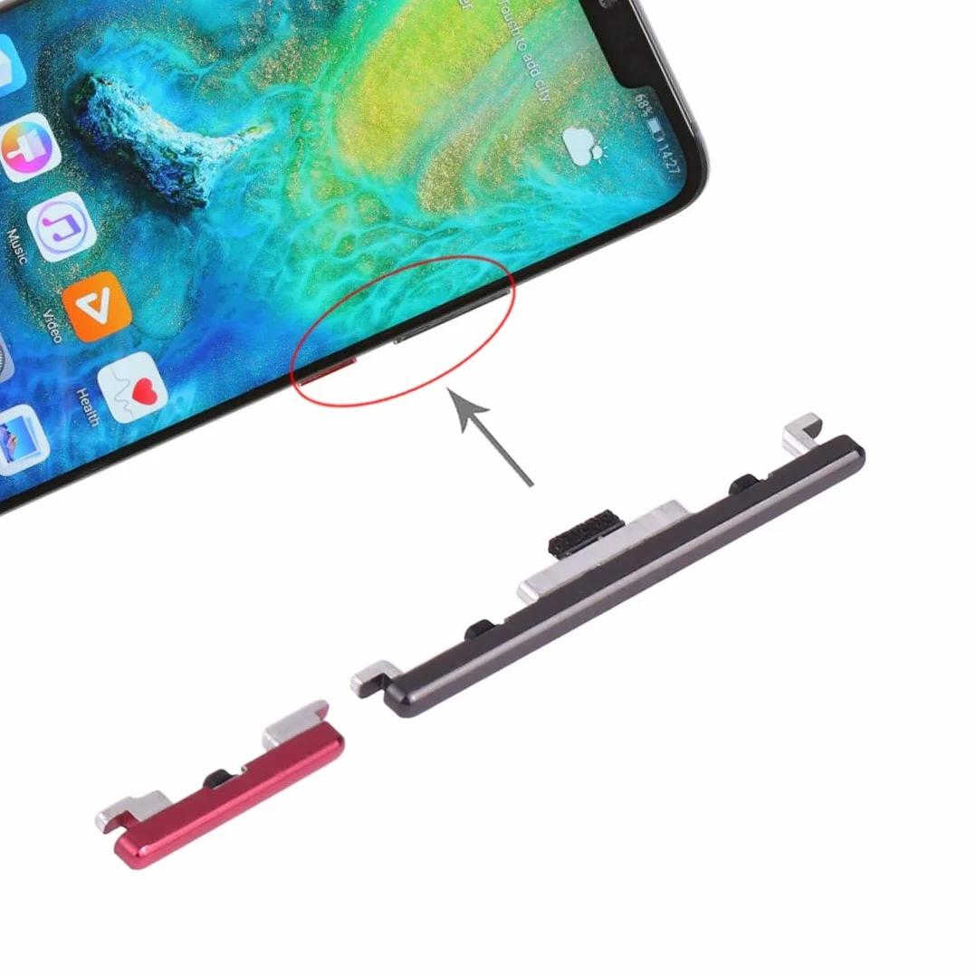 KIT TASTI LATERALI per Huawei Mate 20 Pro LYA-L09 LYA-L0C LYA-L29 Power ON OFF Volume Black