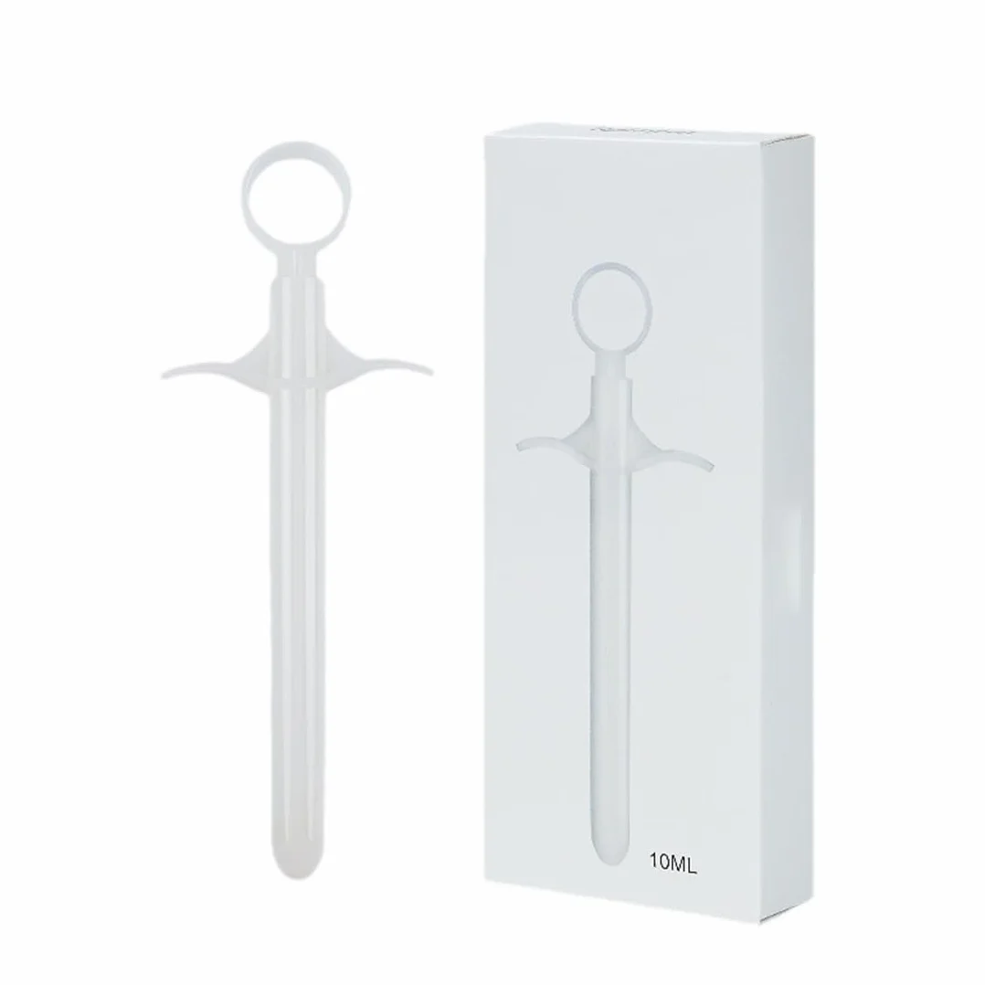 Siringa Lubrificante Riutilizzabile Applicatore Portatile Silicone Vaginale Bianco