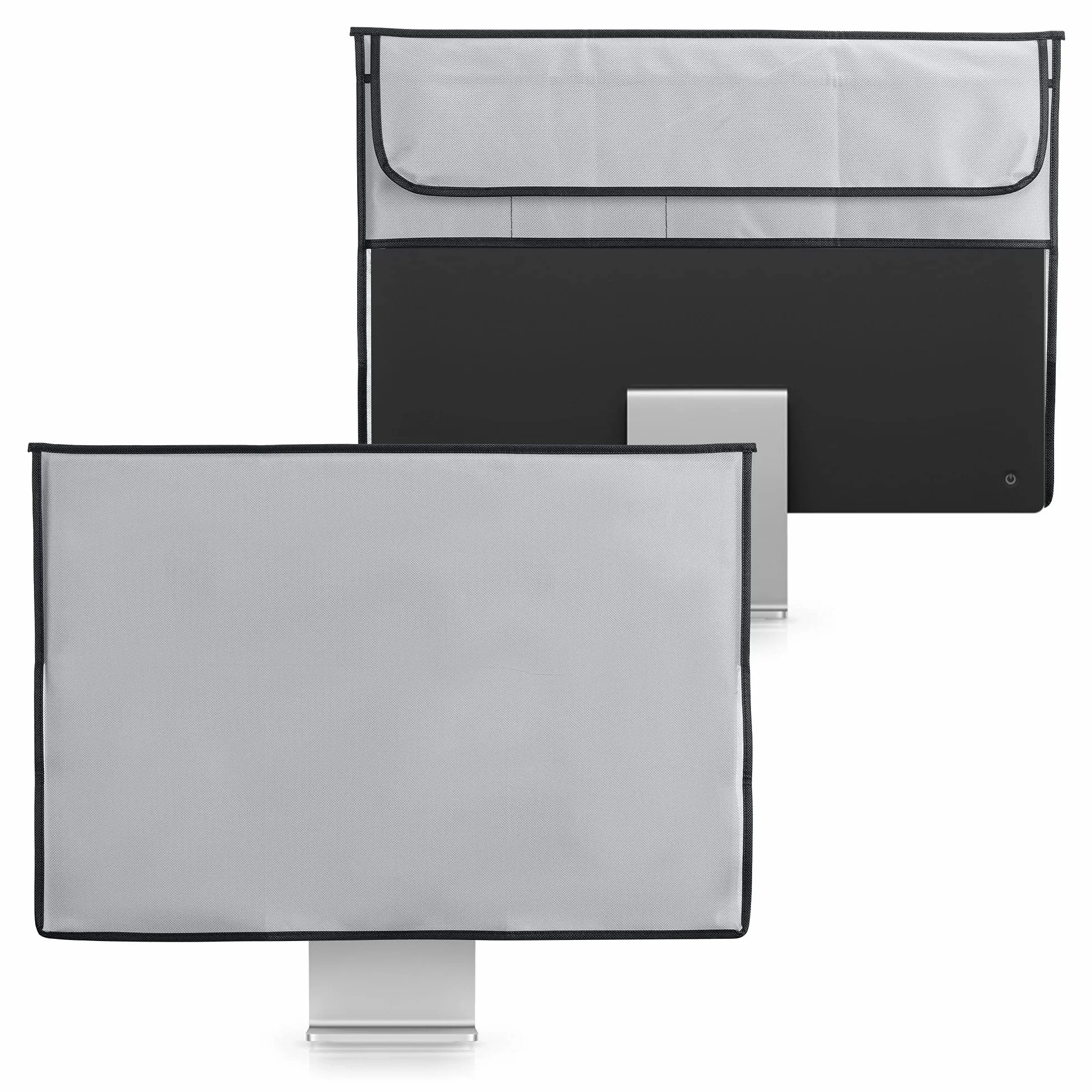 kwmobile Custodia 4in1 Compatibile con Apple iMac 24" - Fodero Monitor, Case Tastiera, Cover Magic Mouse e Porta-Cavi - grigio chiaro