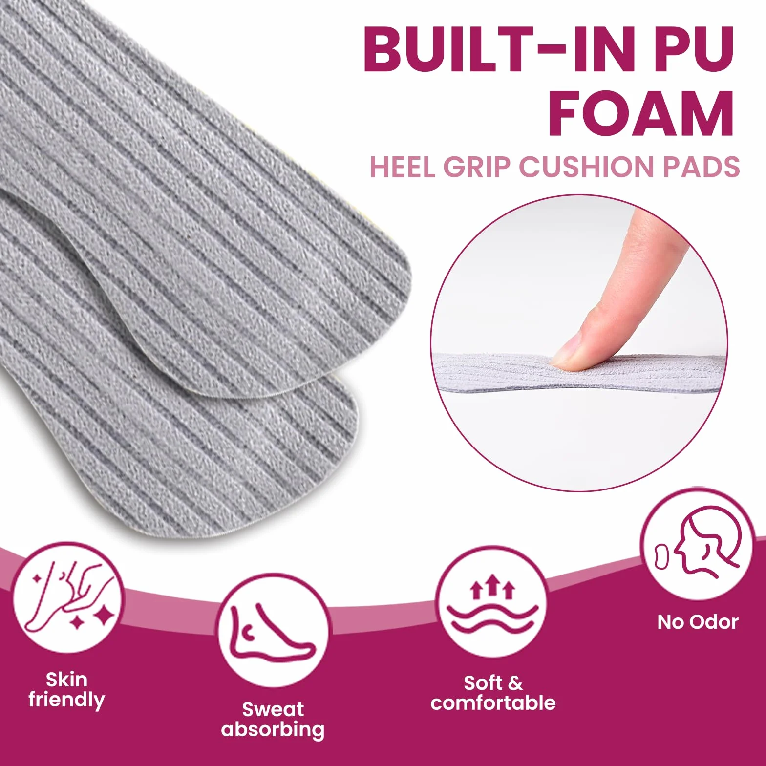 Bukihome Tamponi per tallone adesivi, cuscinetti per scarpe antiscivolo, proteggi tallone