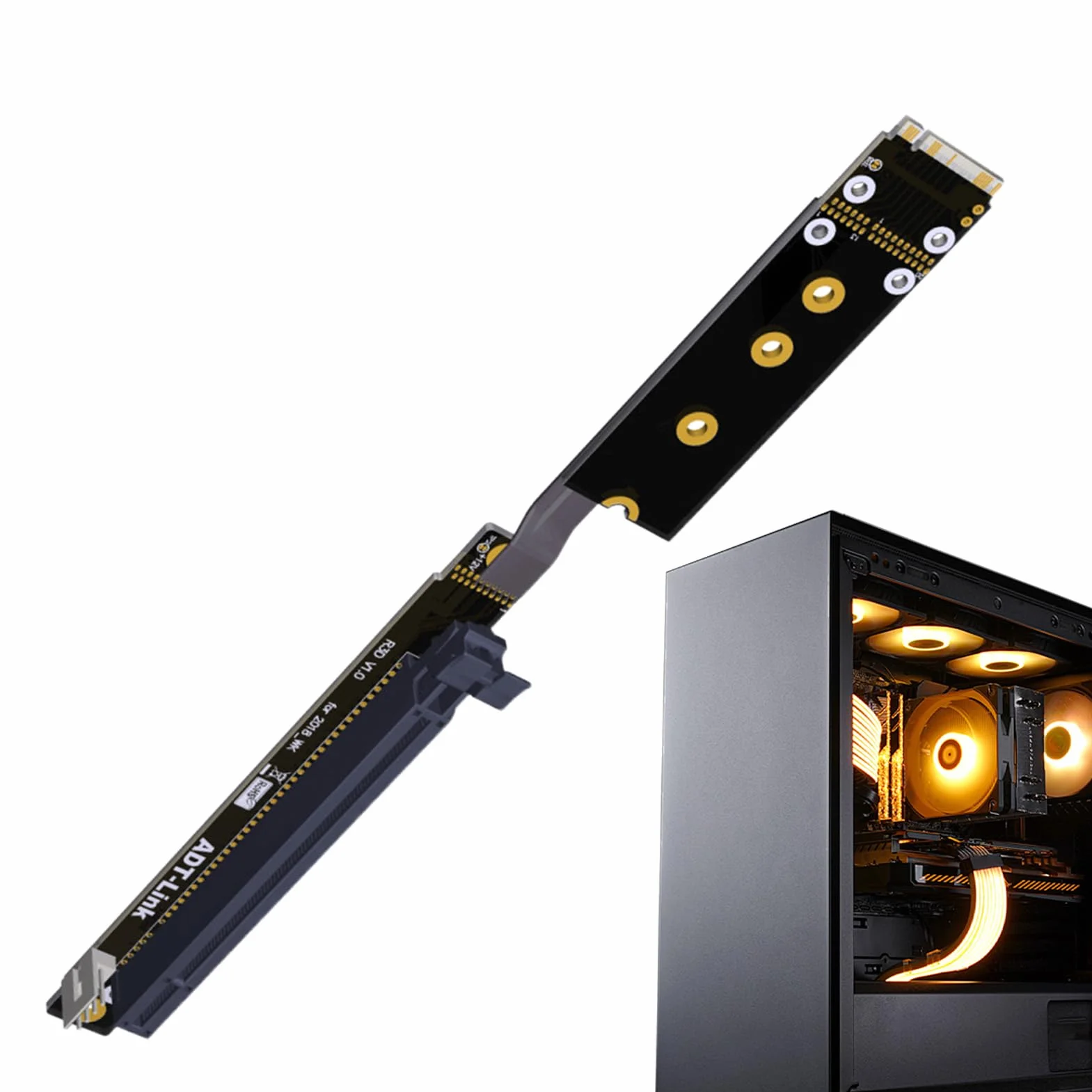 Link M2 Pci Extension - Cavo di prolunga adattatore Pci-Express Riser | Soluzione di raffreddamento versatile per migliorare prestazioni e compatibilità
