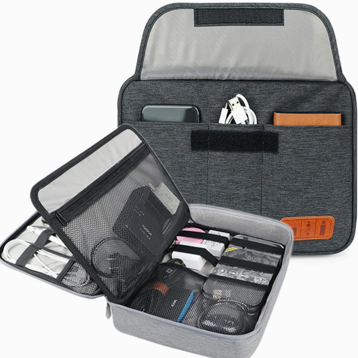 OSALADI Borsa Organizer per Cavi da Viaggio Grande Capacità in Poliestere Doppio Strato e Tasche per Cellulare per Viaggi