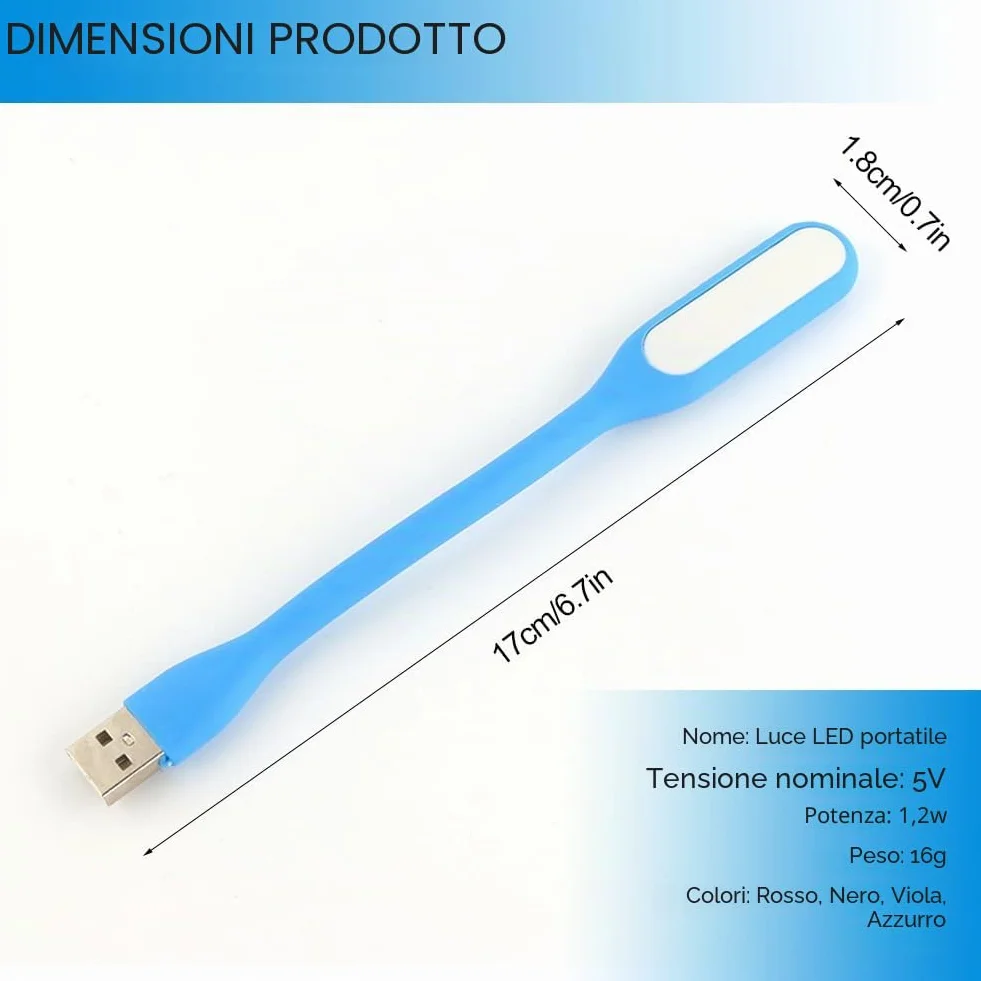 KARELLS LED USB Portatile - Lampada Flessibile per Tastiera e Laptop con 4 Lucette e Tappi Orecchi