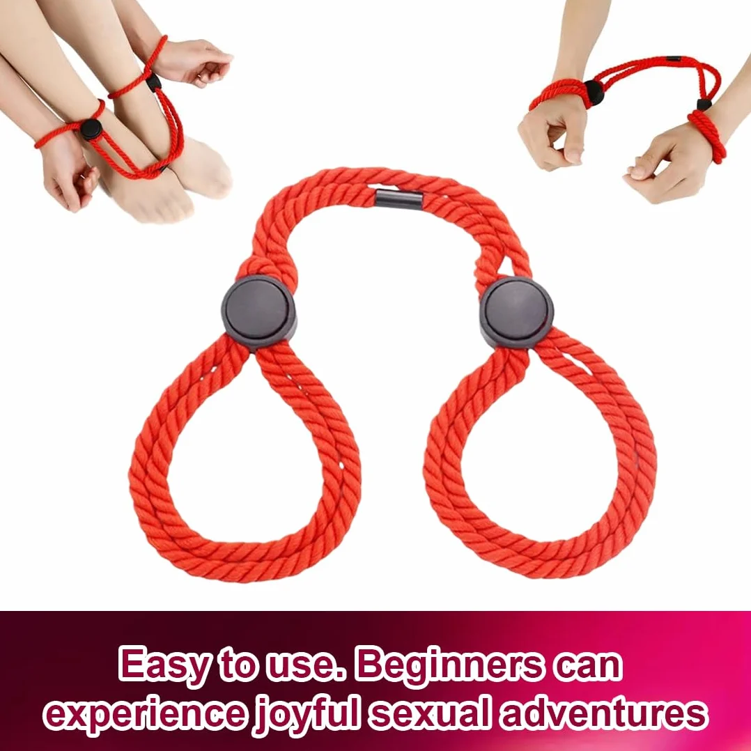 Kit Bondage Set per Coppie - Corde Rosse per Principianti, Fune SM, BDSM