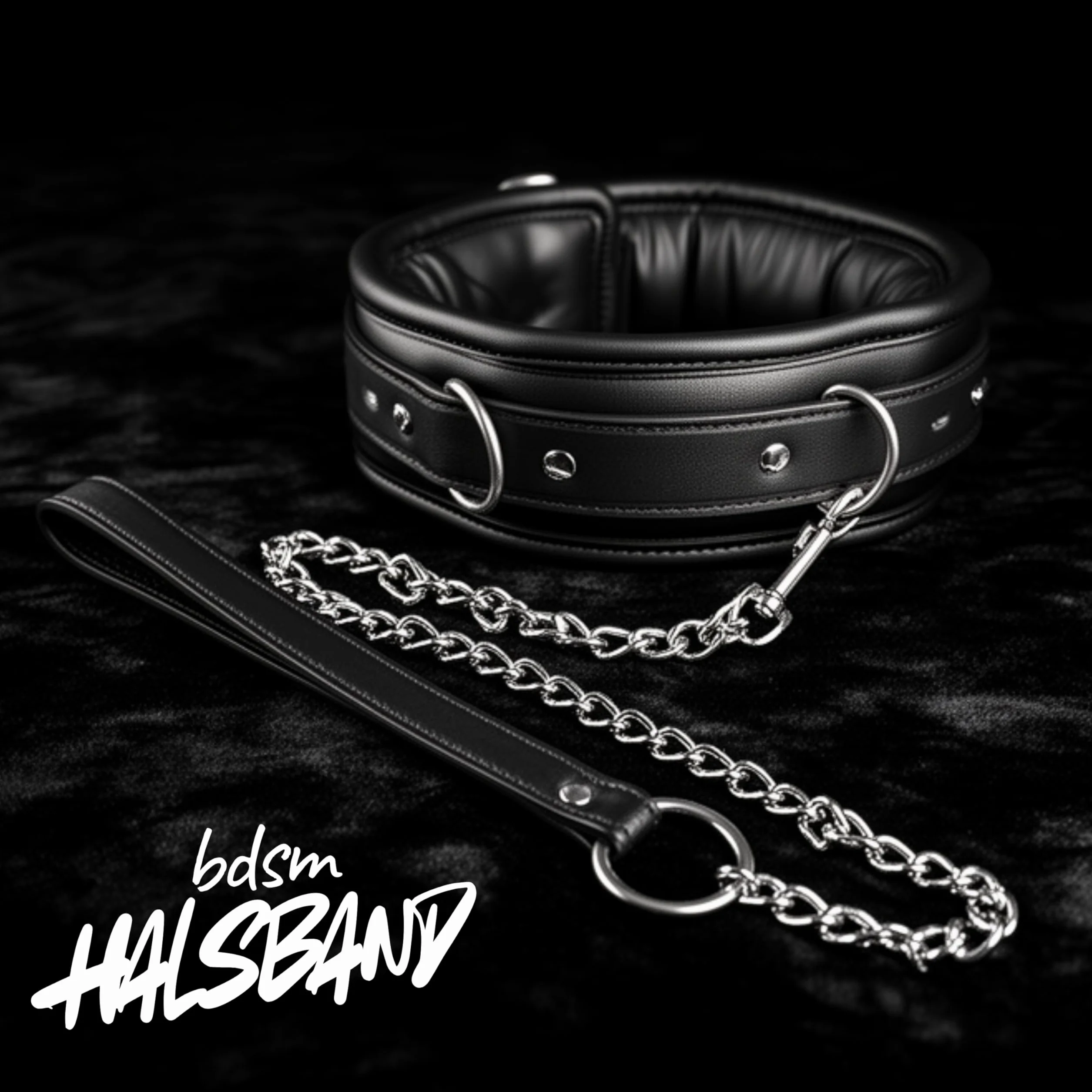 Sensual Collare BDSM in Pelle con Guinzaglio 43x4 cm FOPS B15
