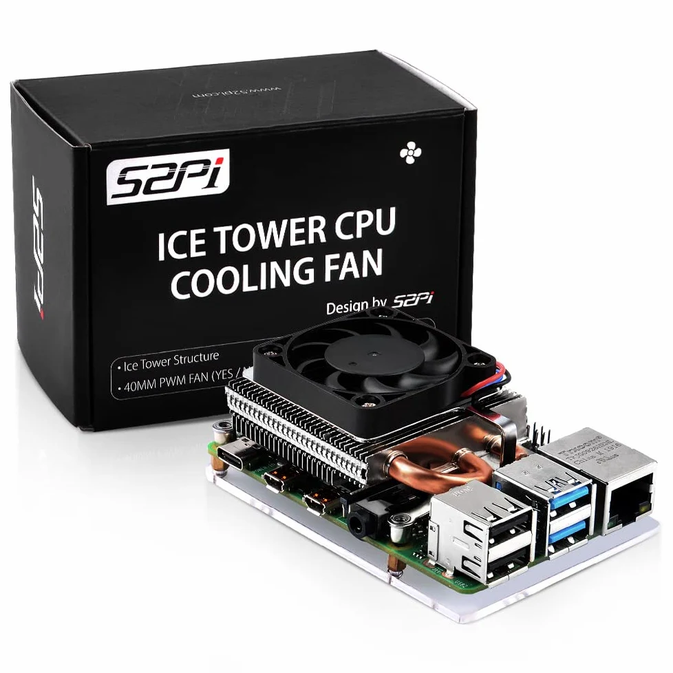 GeeekPi Ventola di Raffreddamento Ultra Sottile per Raspberry Pi 4 Model B 8GB/4GB/2GB