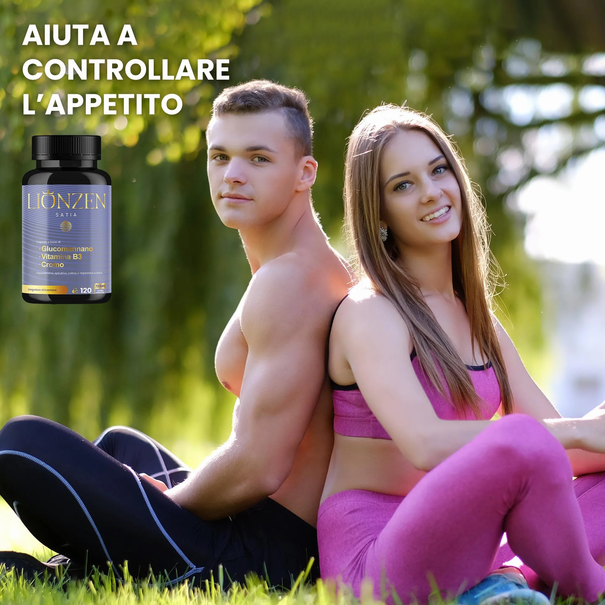 LIONZEN SATIA Glucomannano Forte Dimagrante Naturale +12 Ingredienti Sazieta Controllo Appetito