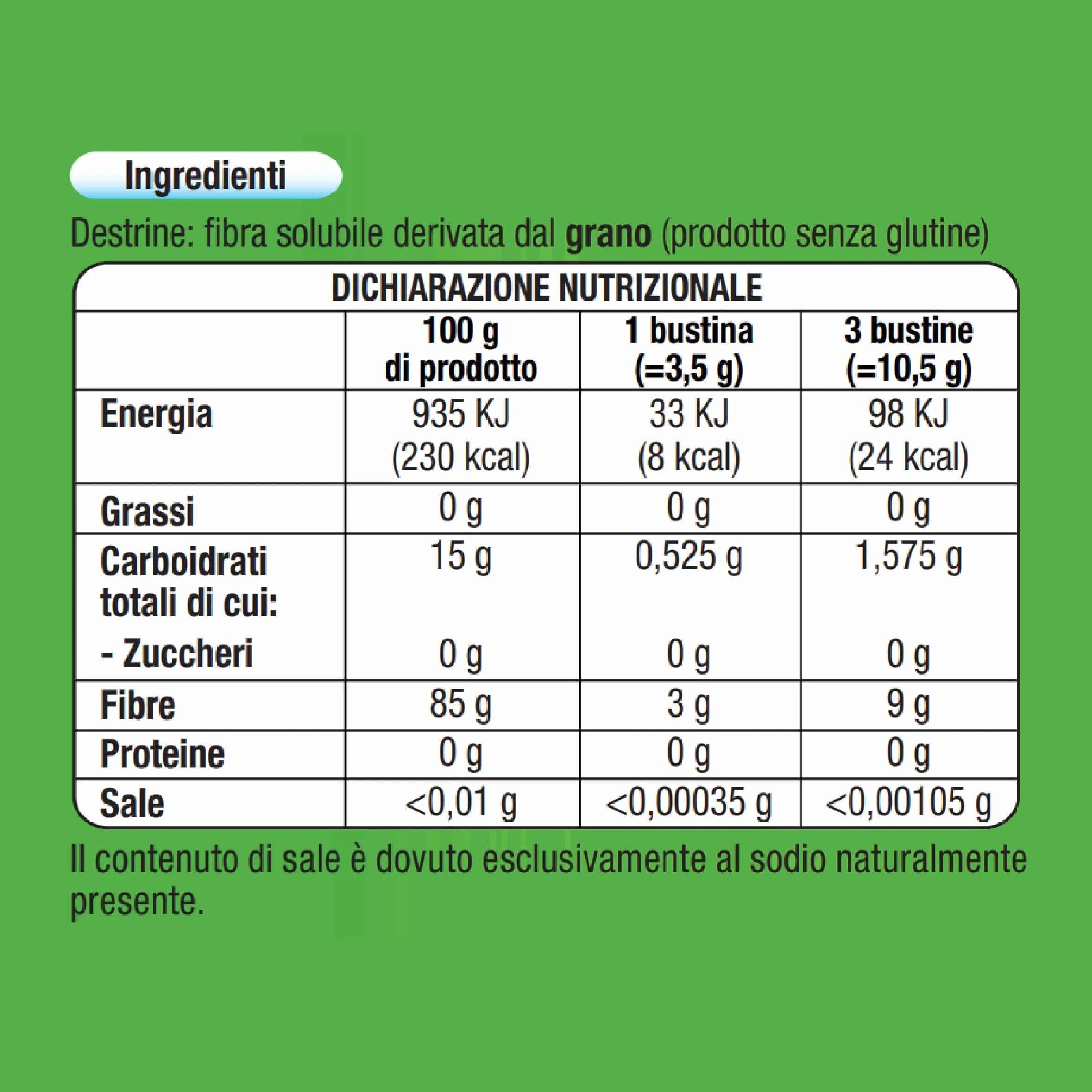 Benefibra Integratore alimentare 28 bustine 3.5g destrine di grano