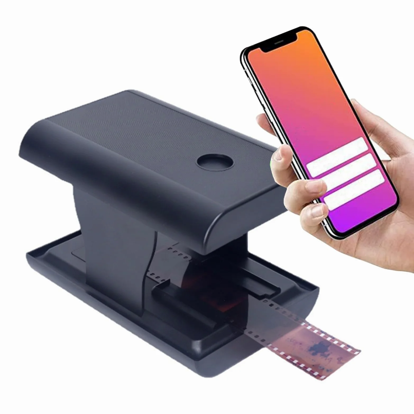 Mobile Film Scanner, 35mm Portatile Pieghevole Scanner Diapositive e Negativi, Smartphone Foto Scanner con Retroilluminazione a LED per Viaggio, Famiglia