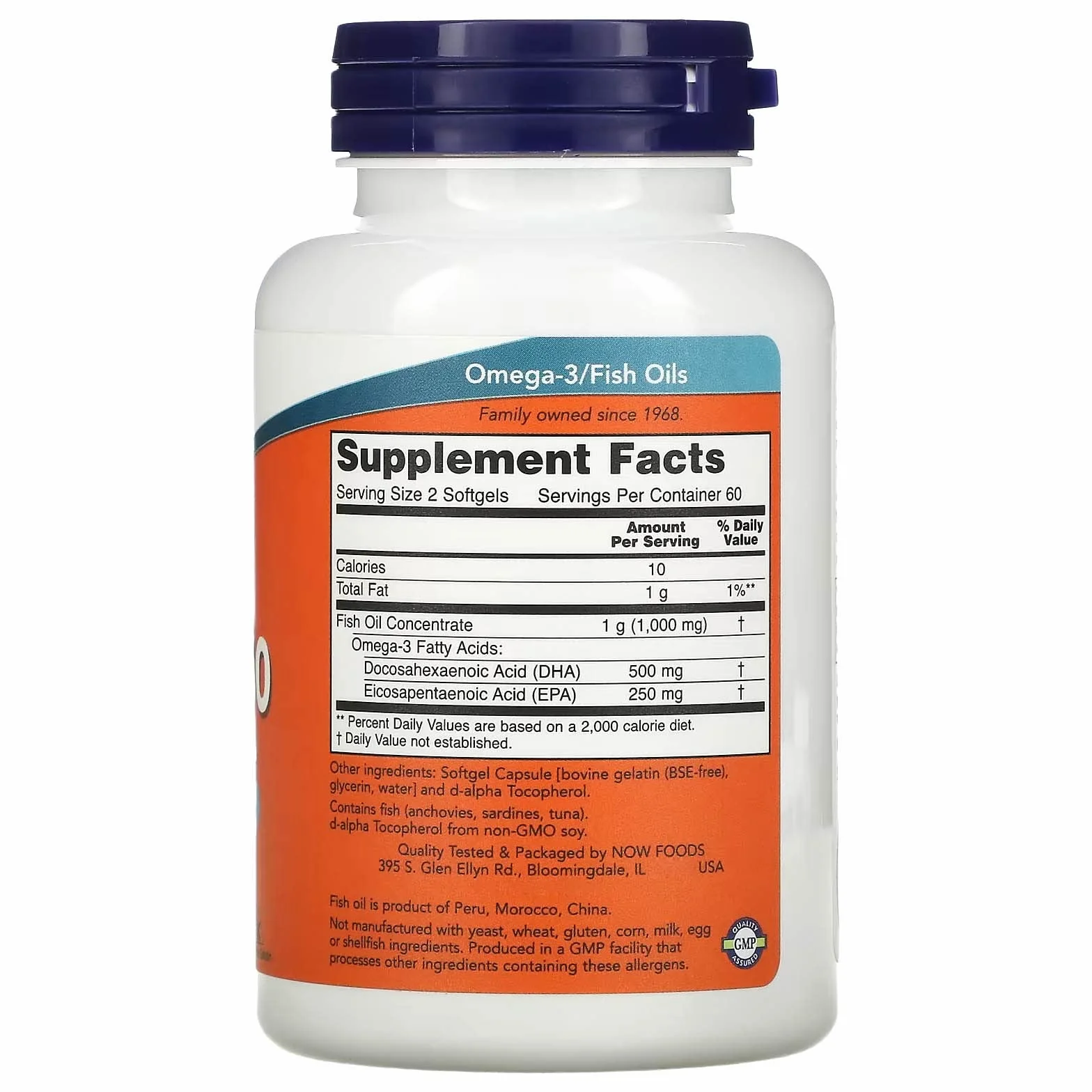 NOW Foods DHA-250 250 DHA 125 EPA 120 softgels
