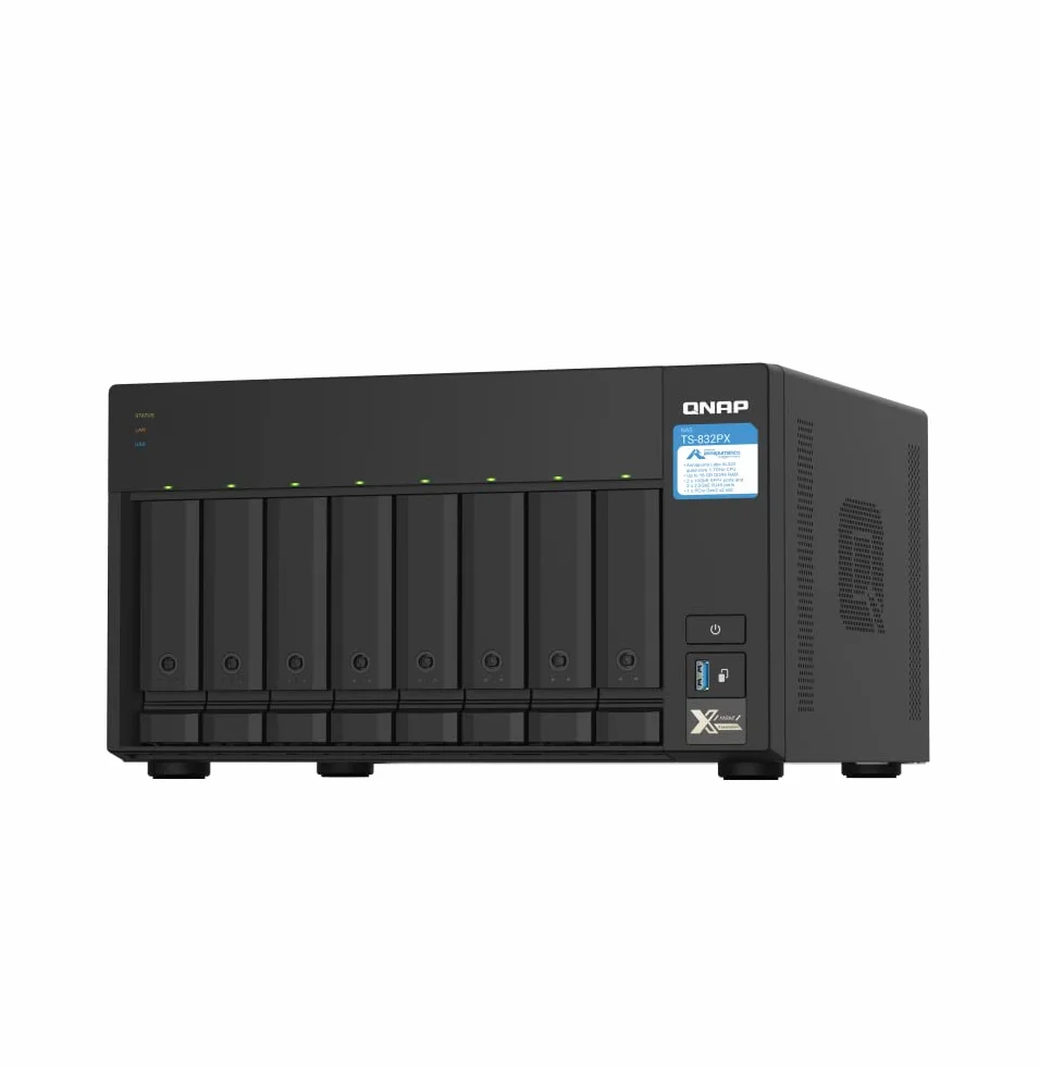 QNAP TS-832PX NAS Tower Alluminio Nero AL324