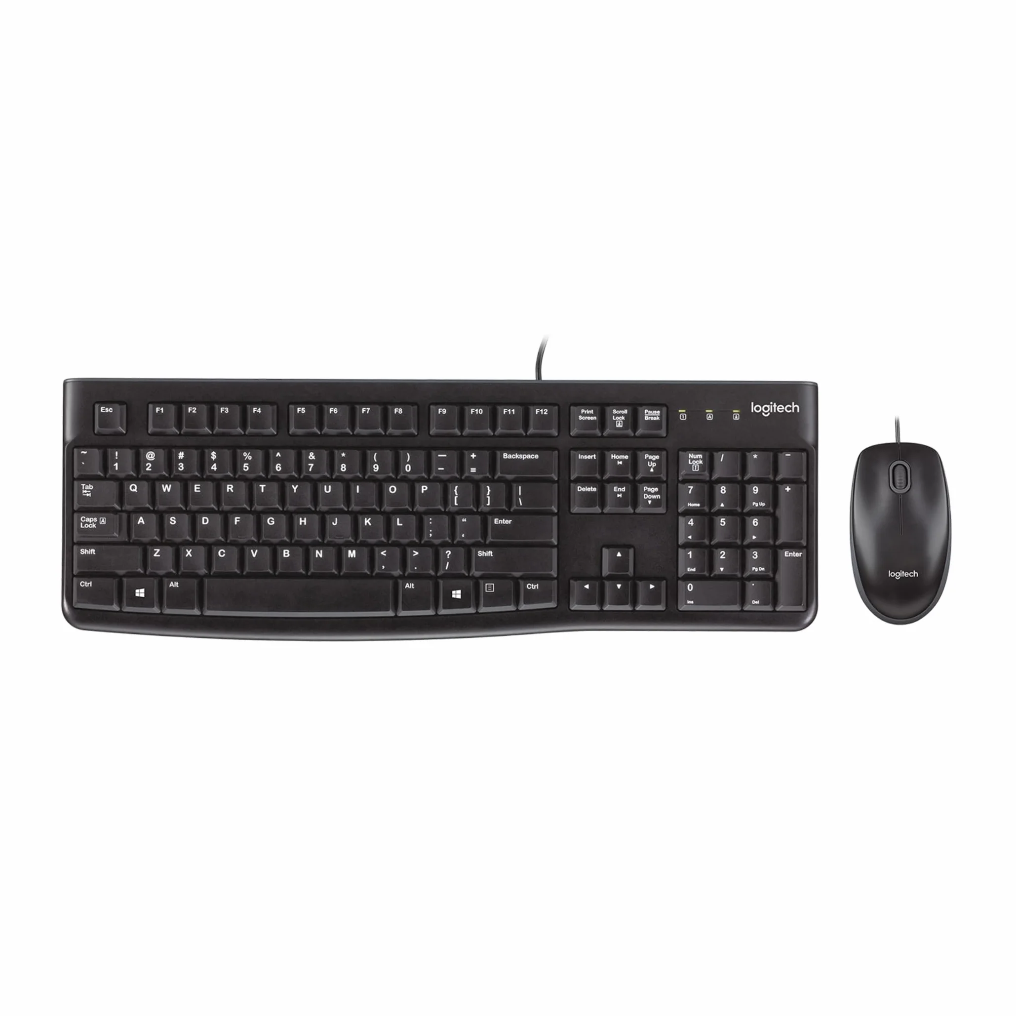 Logitech MK120 Combo Tastiera e Mouse con Filo per Windows, Layout Internazionale QWERTY - Nero