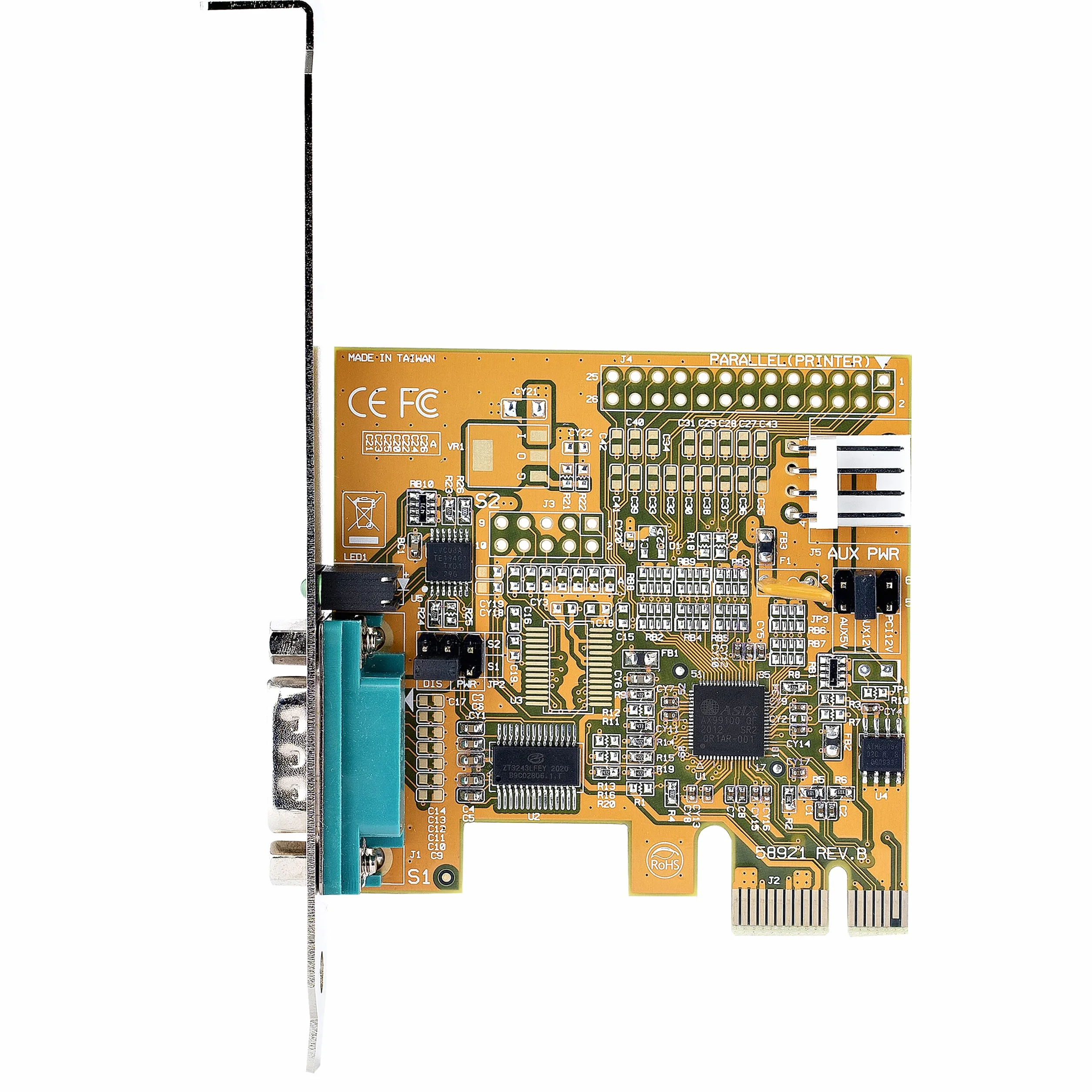 StarTech.com Scheda seriale PCI Express a 1 porta; Scheda di interfaccia seriale da PCIe a RS232 (DB9), Scheda PCIe con 16C1050 UART con ritenzione COM, Windows e Linux (11050-PC-SERIAL-CARD)