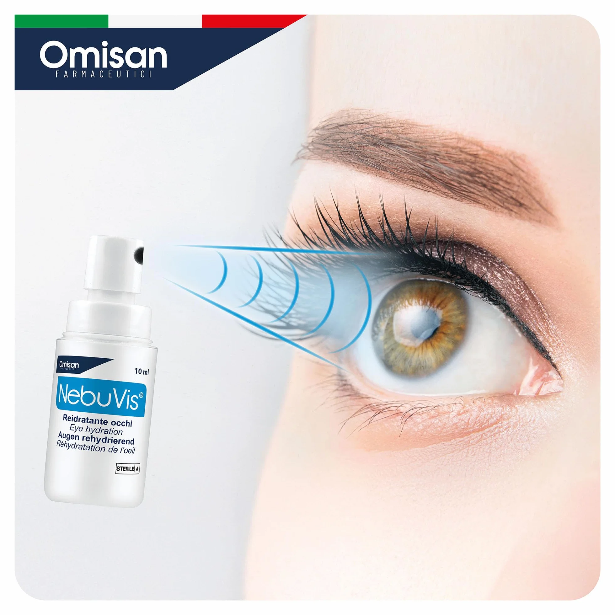 NEBUVIS Reidratante Occhi Gocce Oculari Spray, 10 ml