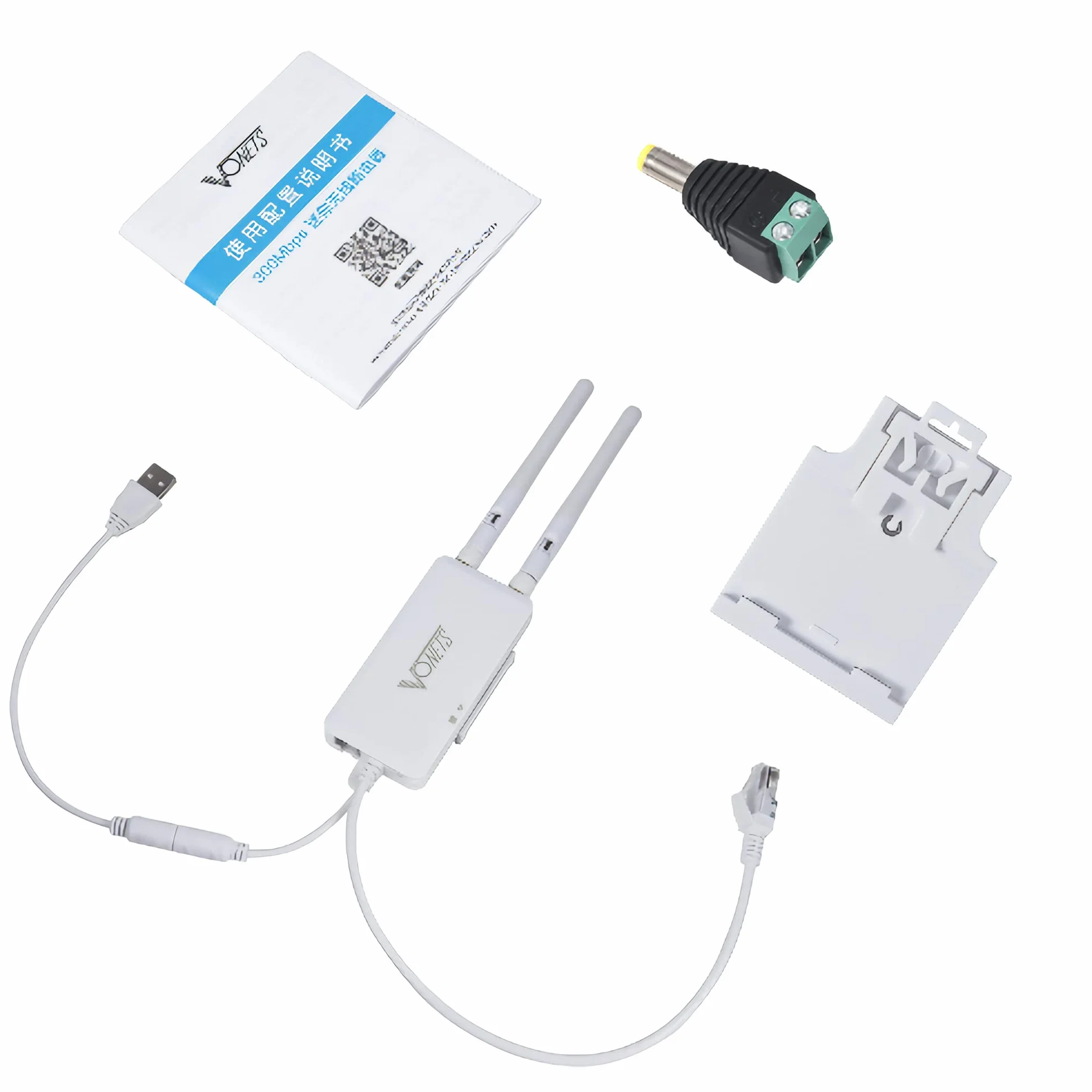 VONETS 2.4GHz WiFi Bridge Mini Router Ripetitore Wireless Da Ethernet a WiFi Hotspot Extender Signal Booster 2 Porte RJ45 Alimentazione DC/USB con 2 Antenne per DVR Dispositivi di Rete PLC VAP11S