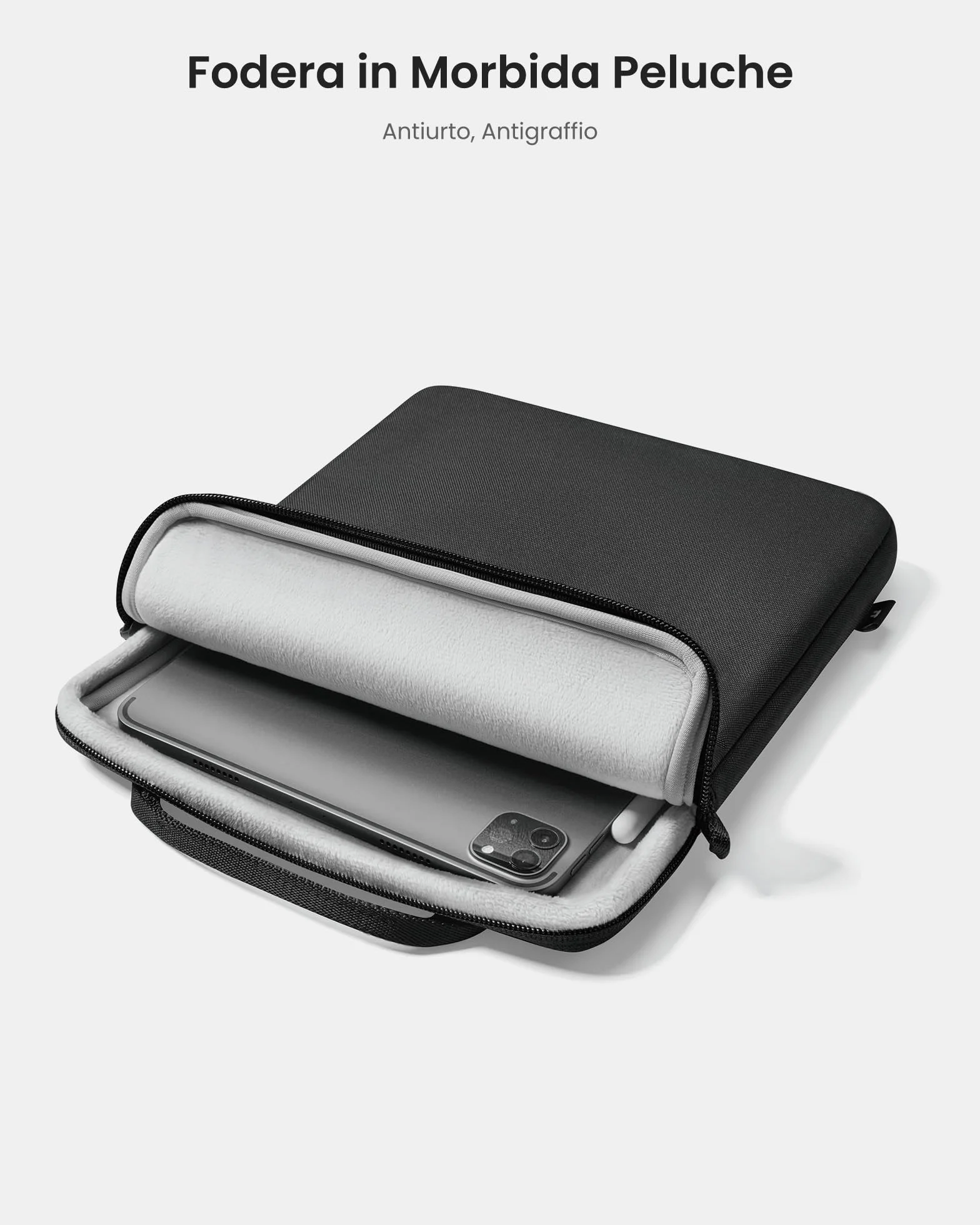 tomtoc Slim Borsa a tracolla per 13 Pollici iPad Pro M4 2024 & iPad Air M3/M2 2025-2024, 12,9'' iPad Pro 6/5/4 M2&M1, Tessuto Ecologico, Misura per iPad Pro con Magic Keyboard e Smart Keyboard Folio