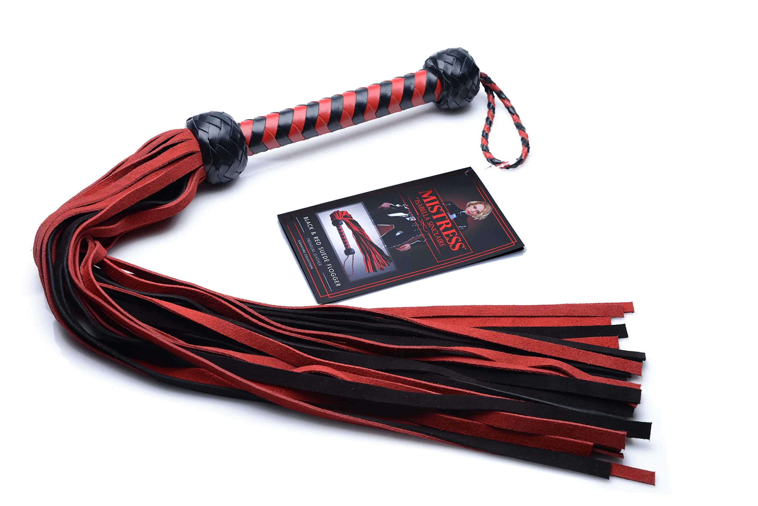 XR Brands Black Red Suede Flogger