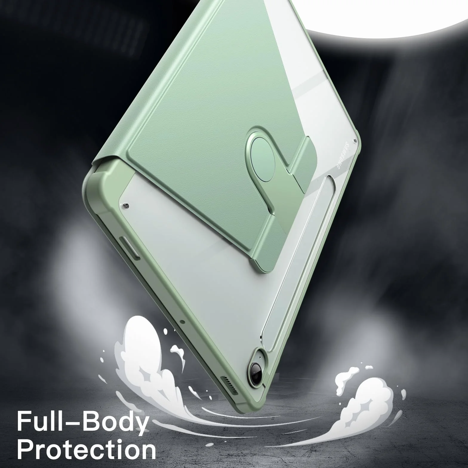 JETech Custodia Rotante per Samsung Galaxy Tab S10 Lite S10 FE S9 FE 10,9 Pollici con S Pen Holder 360 Gradi Rotazione (Verde menta)