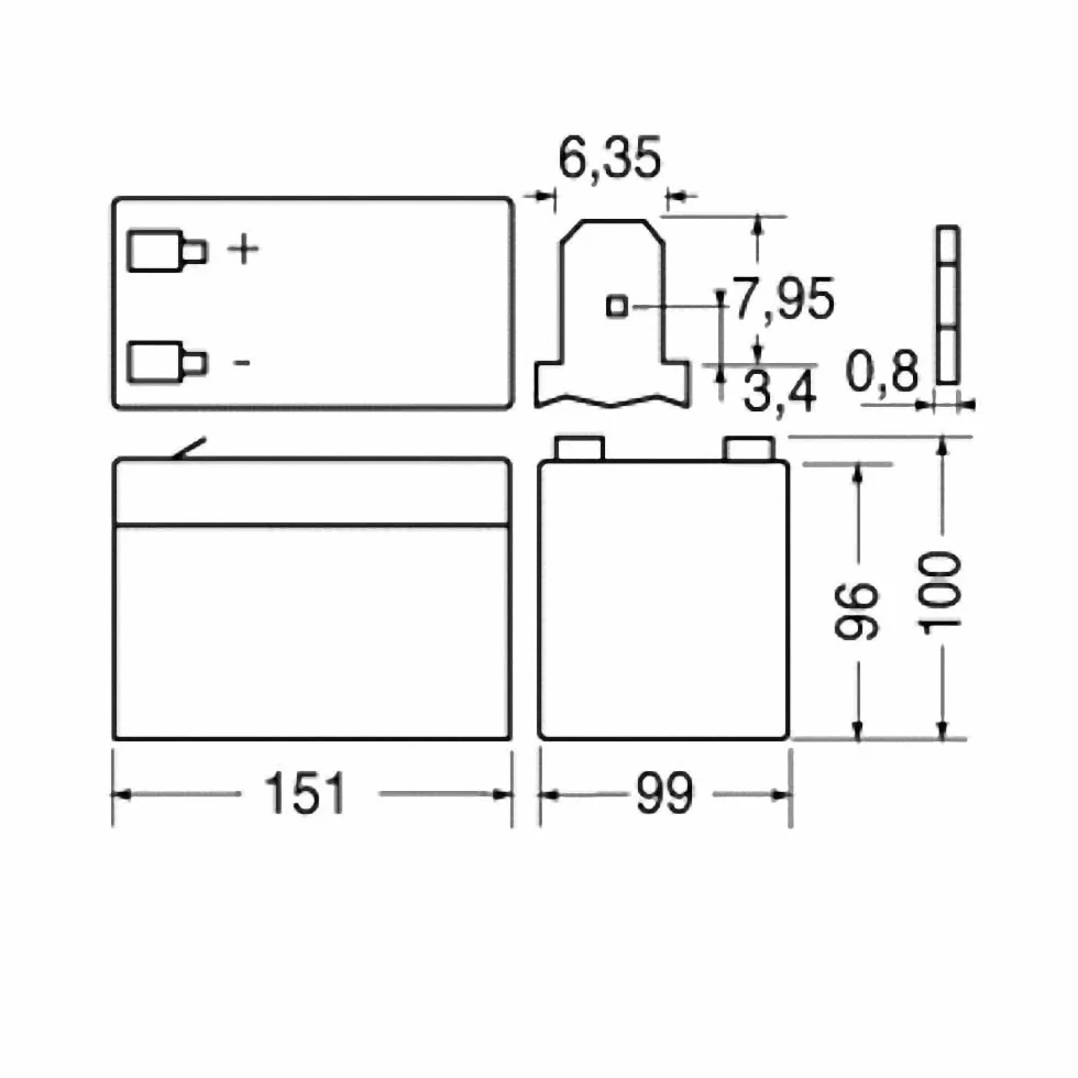 Batteria 12V 12ah a al piombo EXTRACELL ups Gruppo Continuita agm Gel, Black, 30 4583