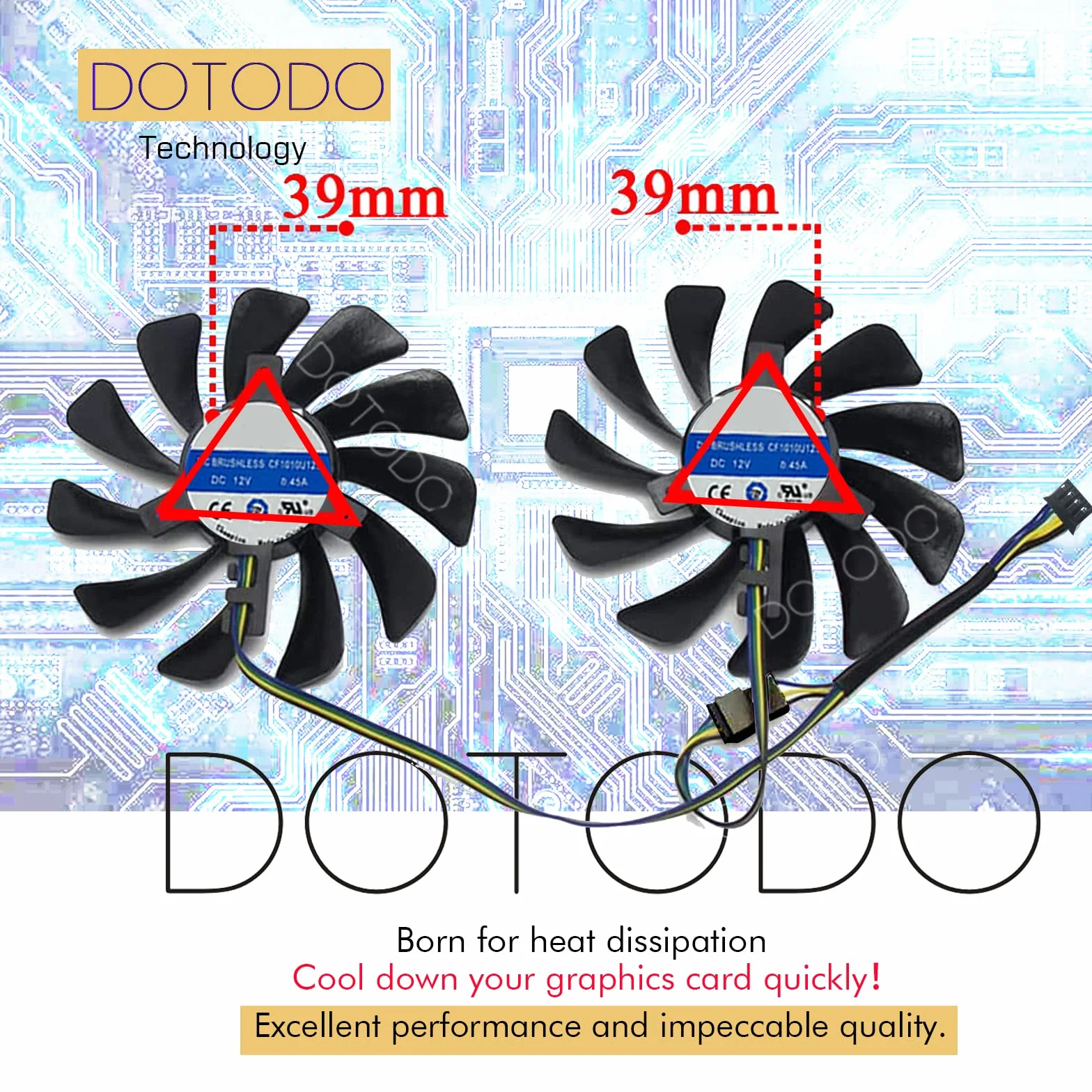 2 pz/set 95 MM 4pin FDC10U12S9-C CF1010U12S CF9010H12S Scheda Grafica Ventole GPU Cooler per XFX RX 570 RX 580 RX 590 Scheda Grafica Raffreddamento